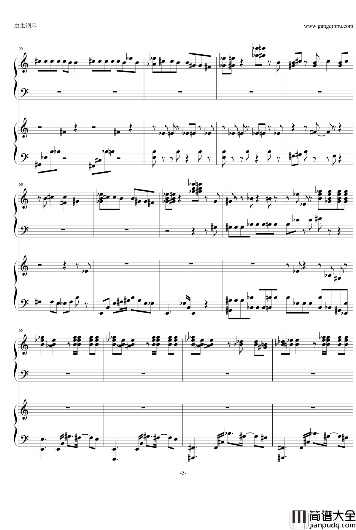 月光钢琴谱_moonlight_EXO