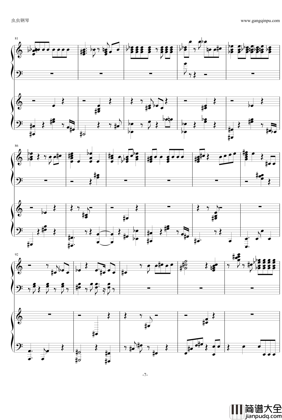 月光钢琴谱_moonlight_EXO