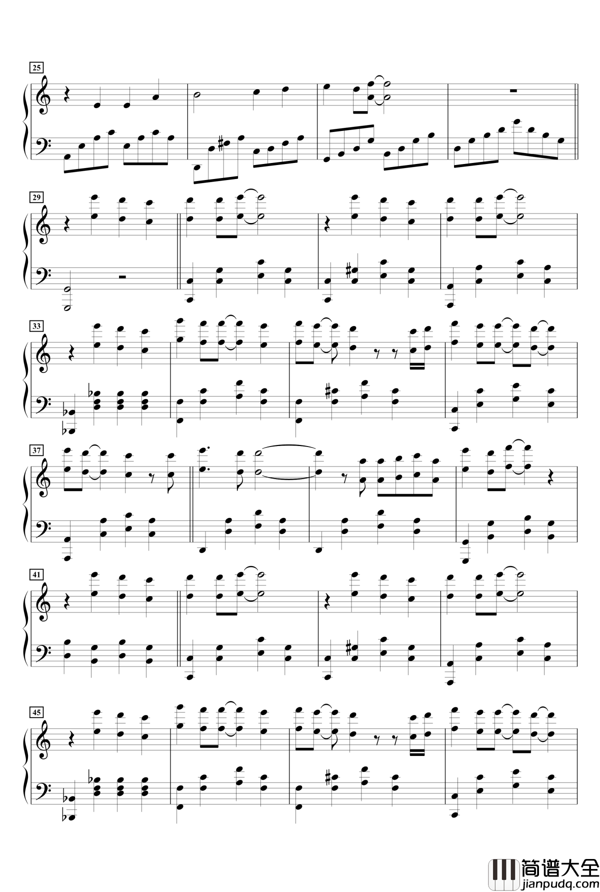 瞳のメロディ钢琴谱_名侦探柯南