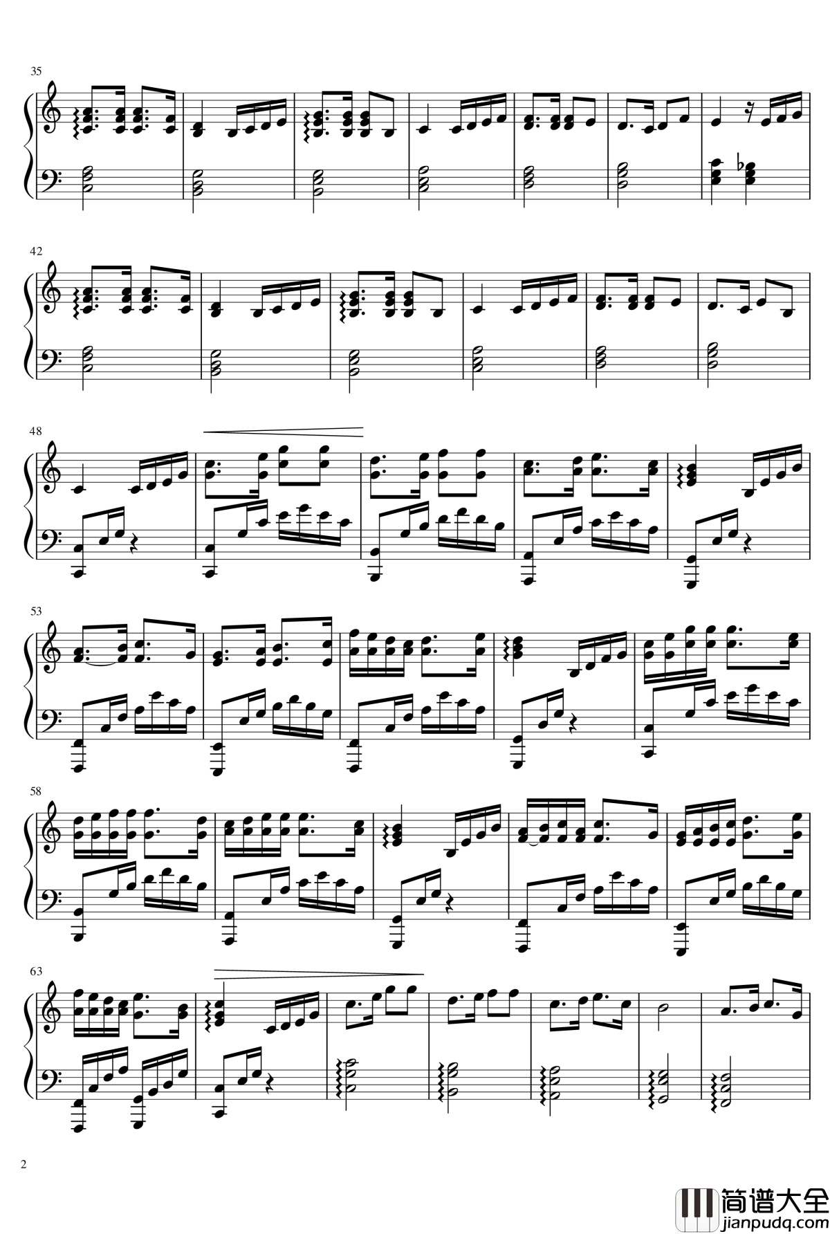 心向往之钢琴谱_Yearn_For_slincres