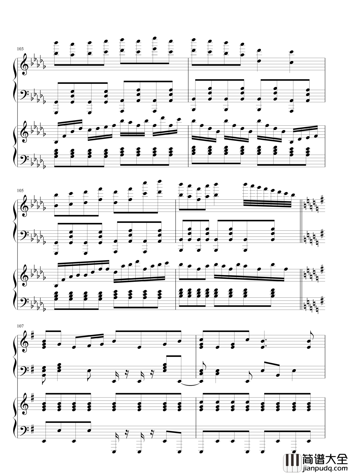 小五与恋的合奏钢琴谱_东方_东方project_琴艺