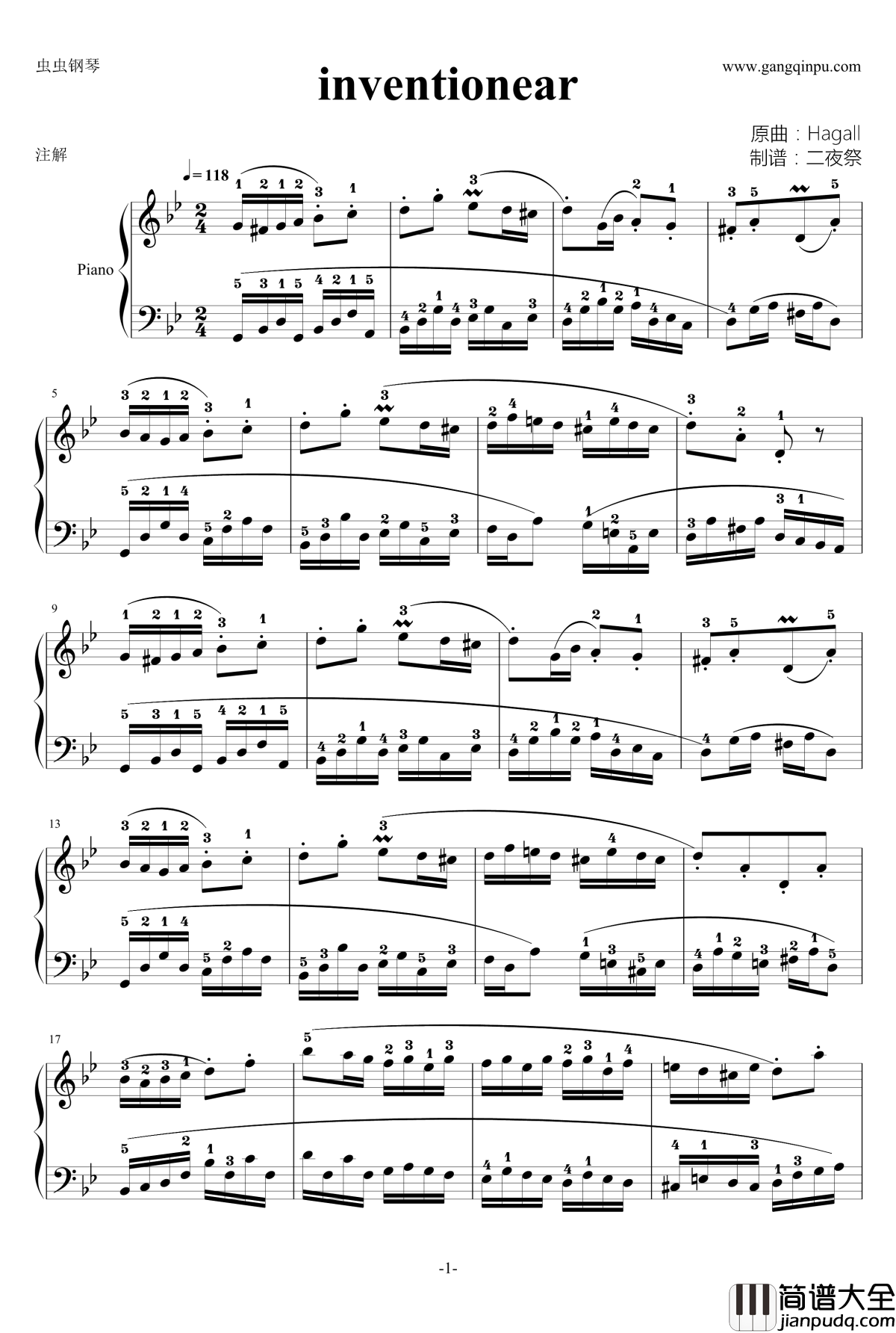 inventionear钢琴谱_大海原