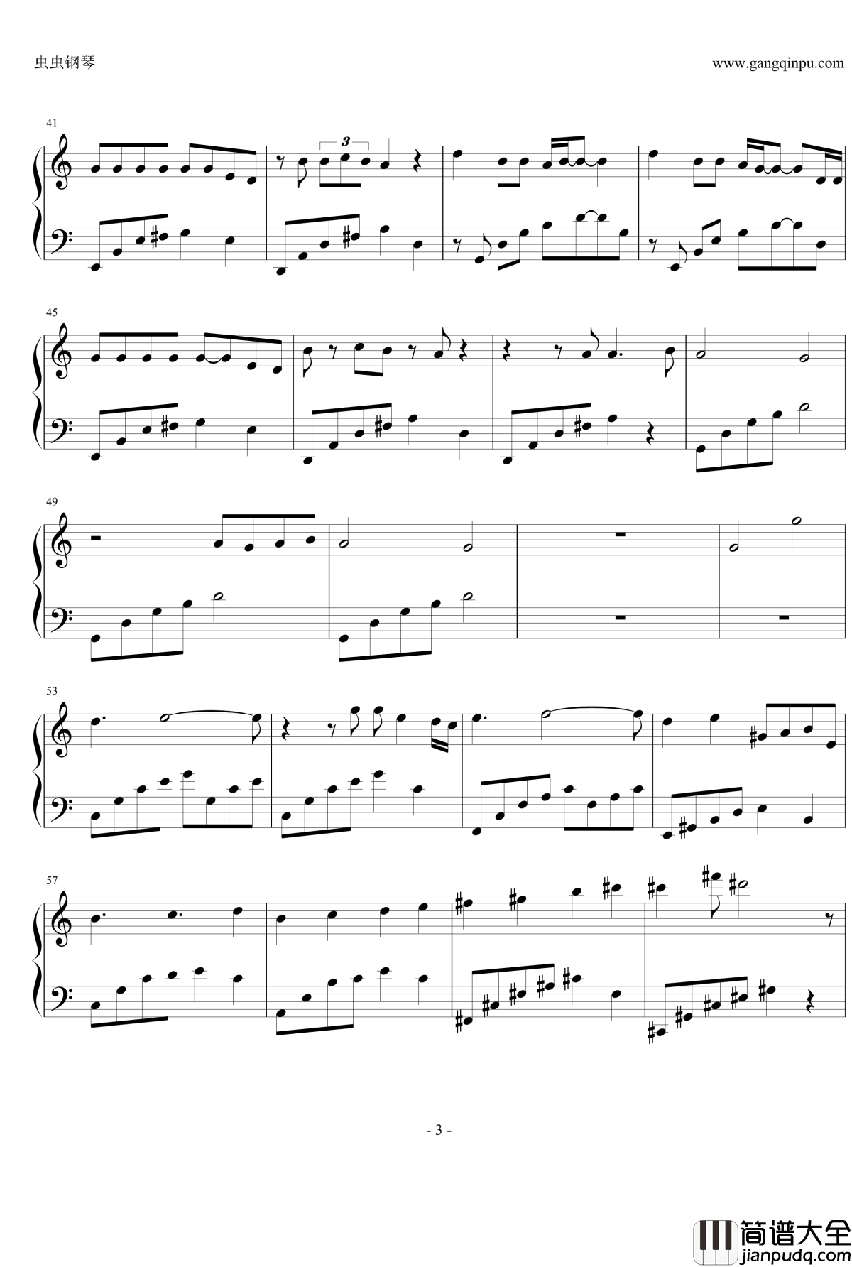 我是真的爱你钢琴谱_张宇