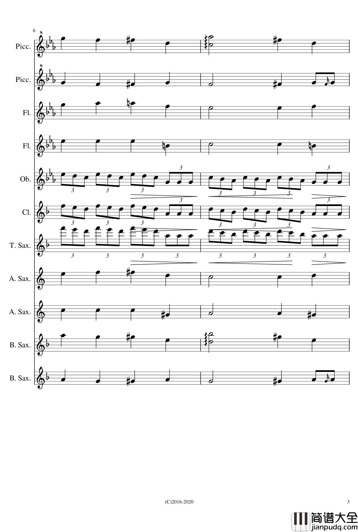 黑色星期天钢琴谱_木管合奏_NecroDavid