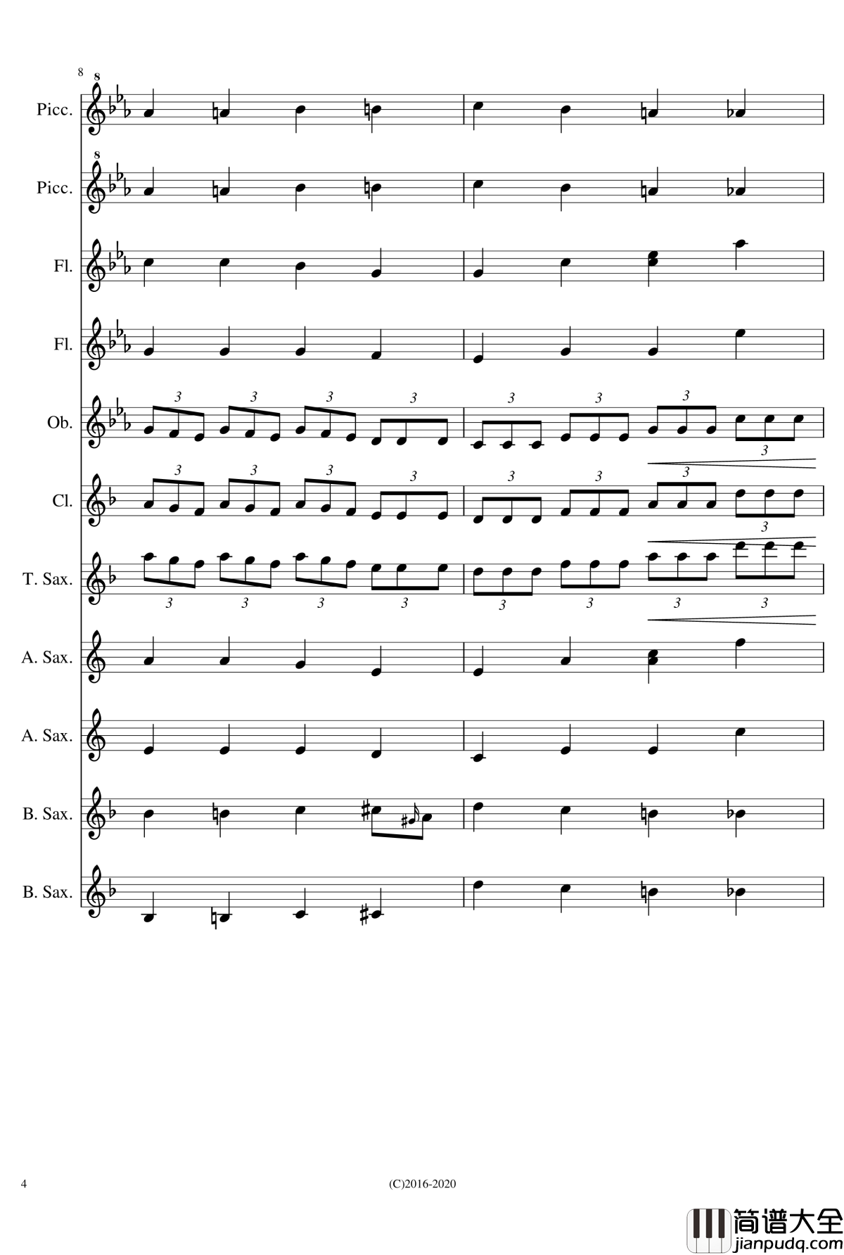 黑色星期天钢琴谱_木管合奏_NecroDavid