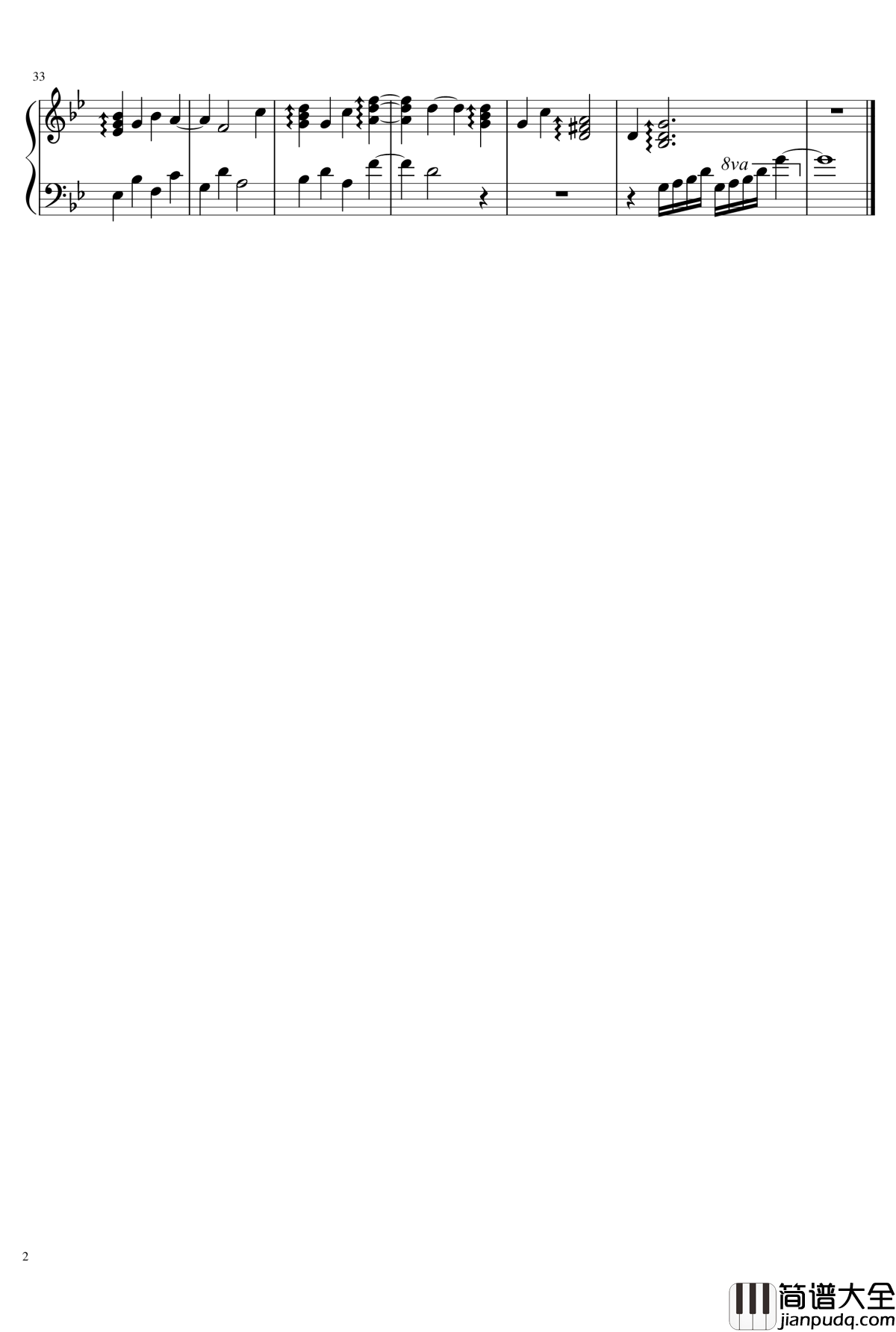 离开之后钢琴谱_咲狸_XL