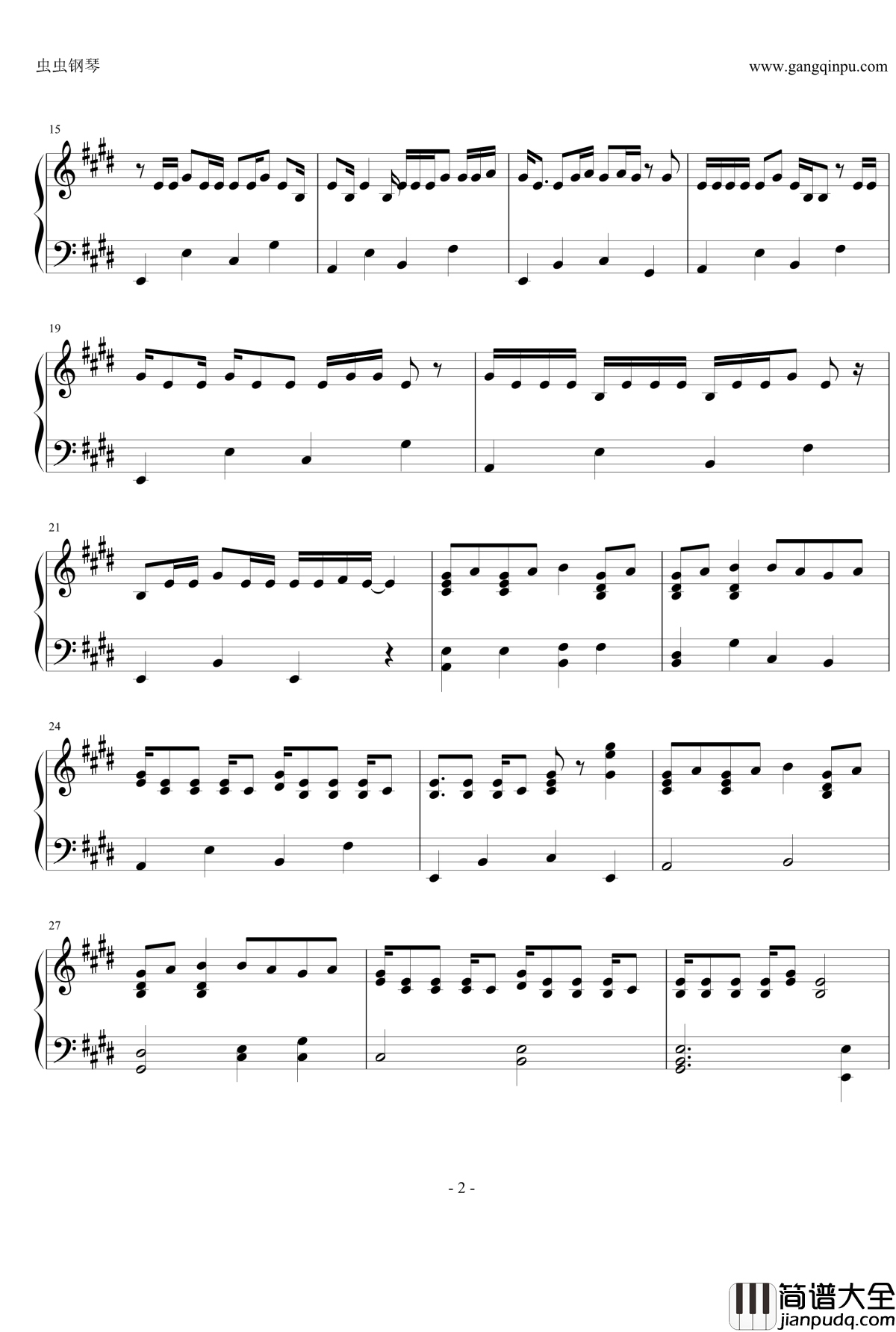 恋爱循环钢琴谱_影视