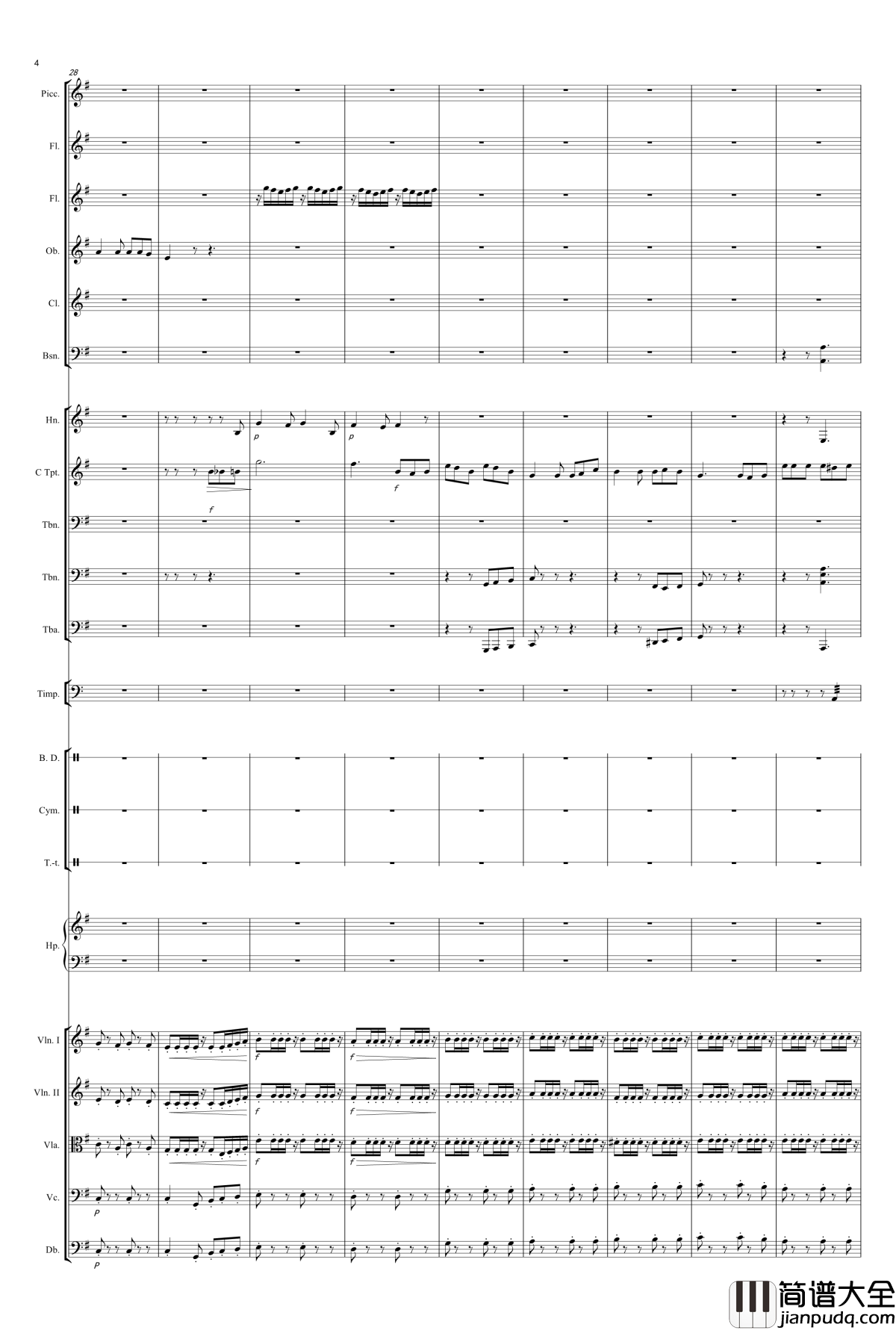 浮夸钢琴谱_陈奕迅_交响乐版