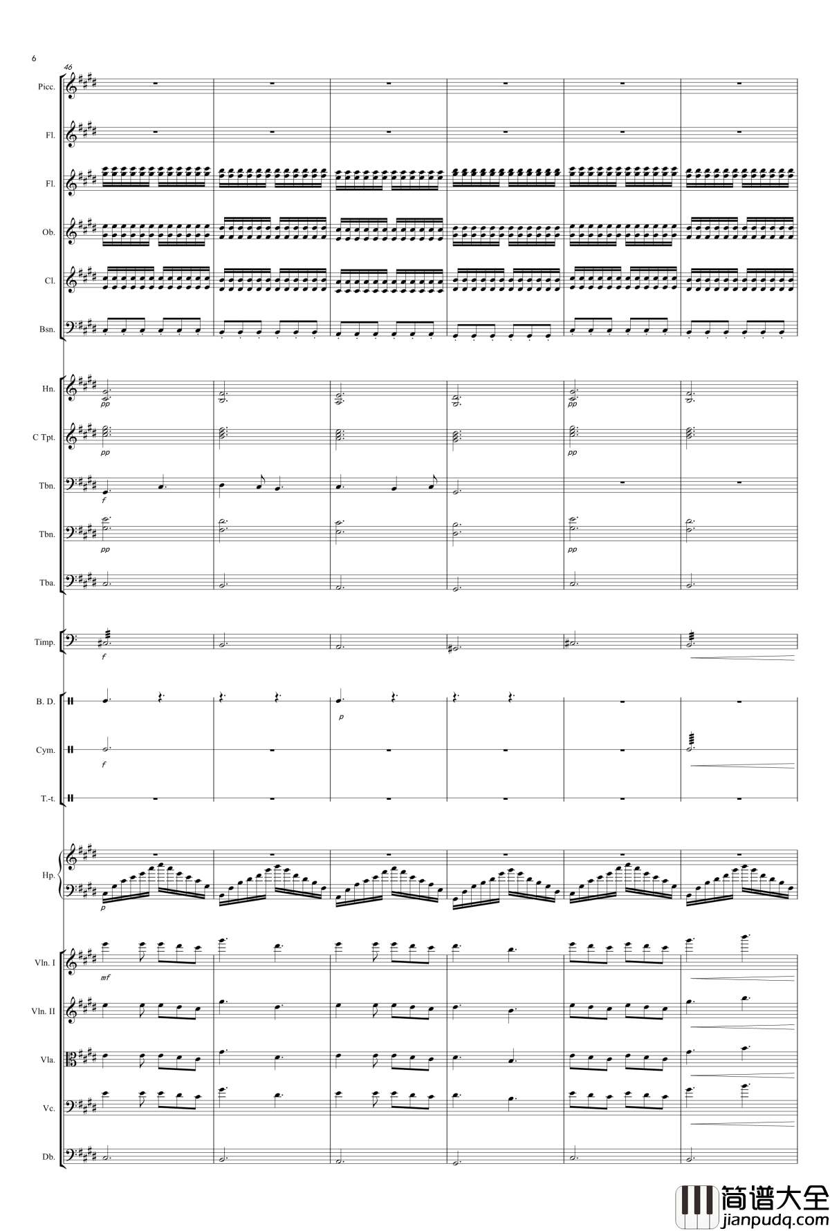 浮夸钢琴谱_陈奕迅_交响乐版