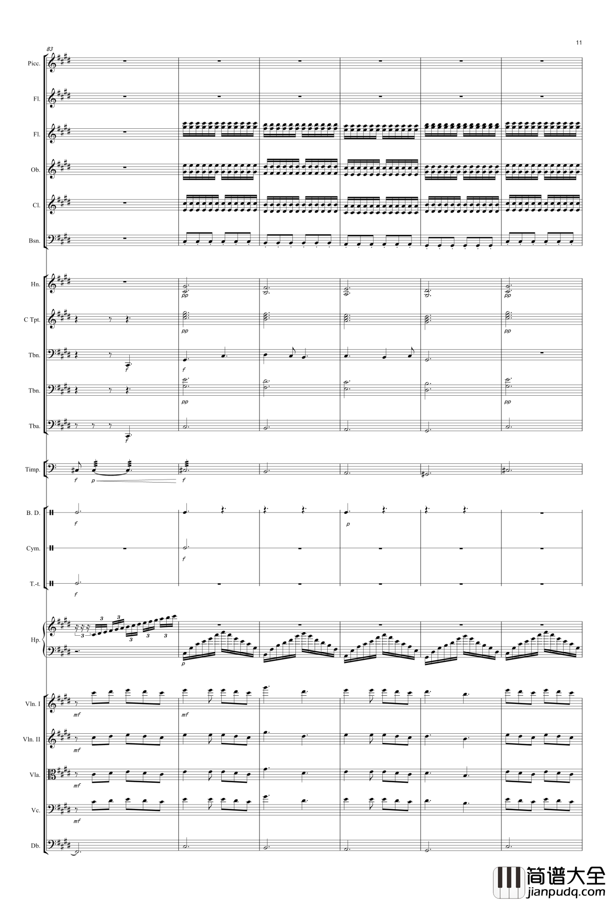 浮夸钢琴谱_陈奕迅_交响乐版