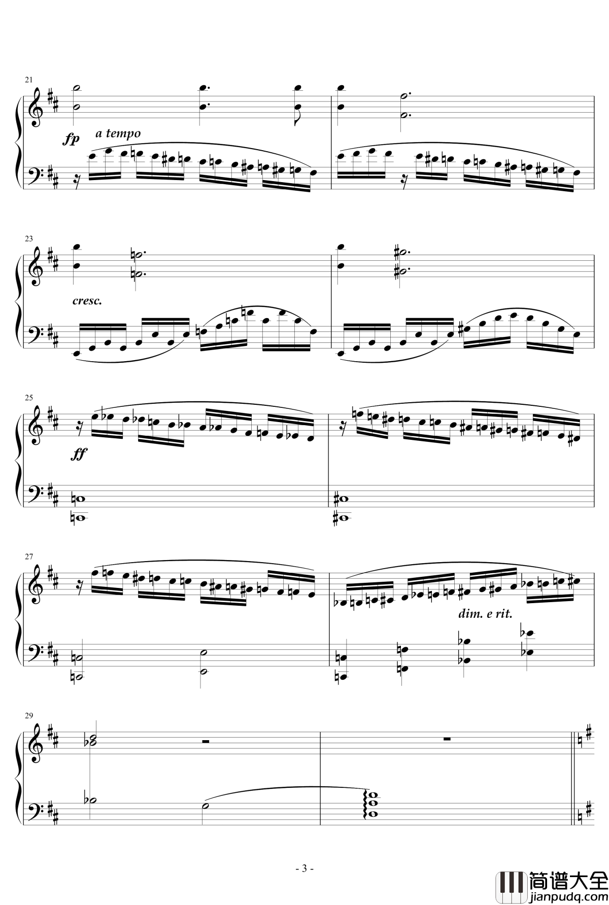 奋斗练习曲钢琴谱—G大调练习曲No.4_天籁传声