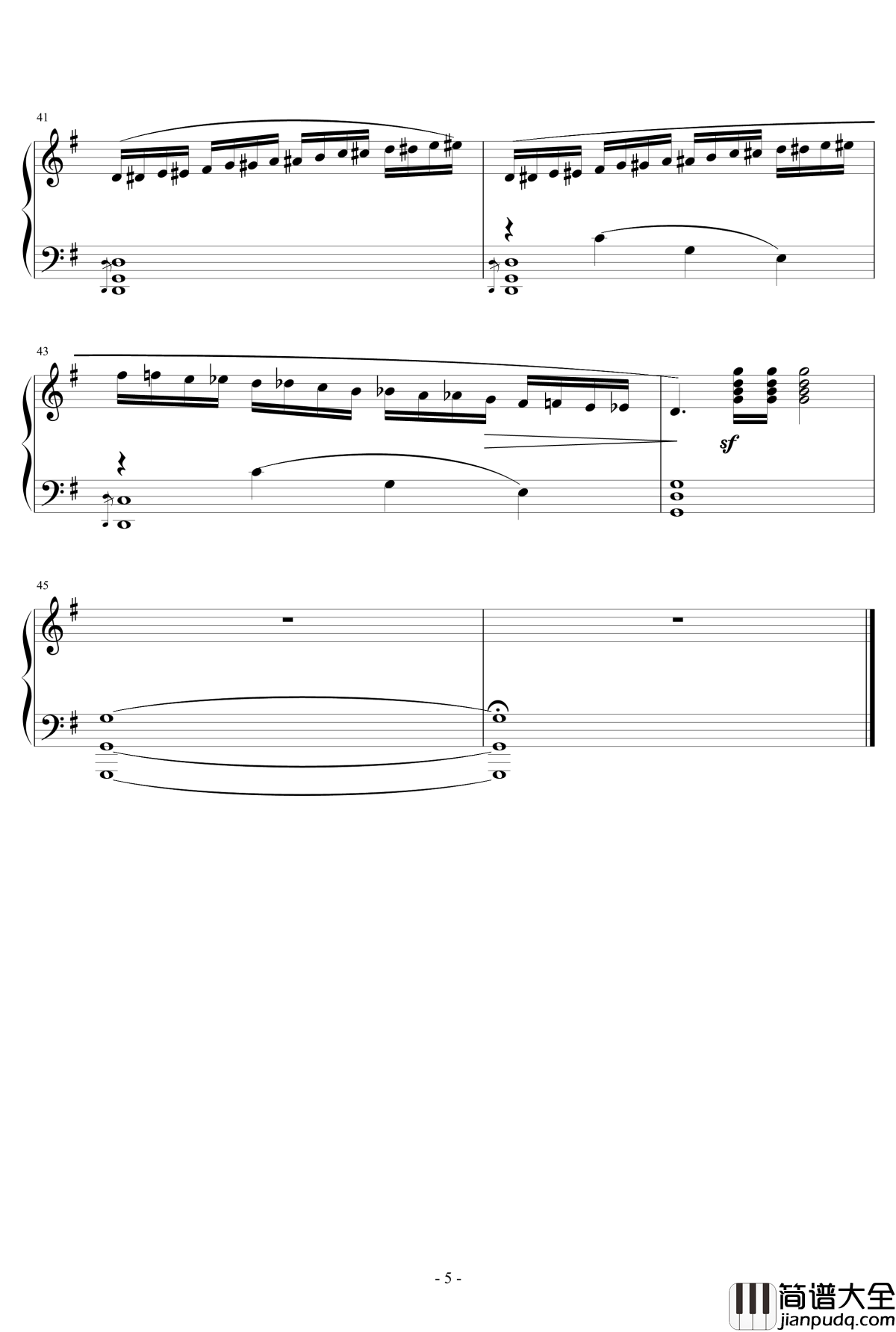 奋斗练习曲钢琴谱—G大调练习曲No.4_天籁传声