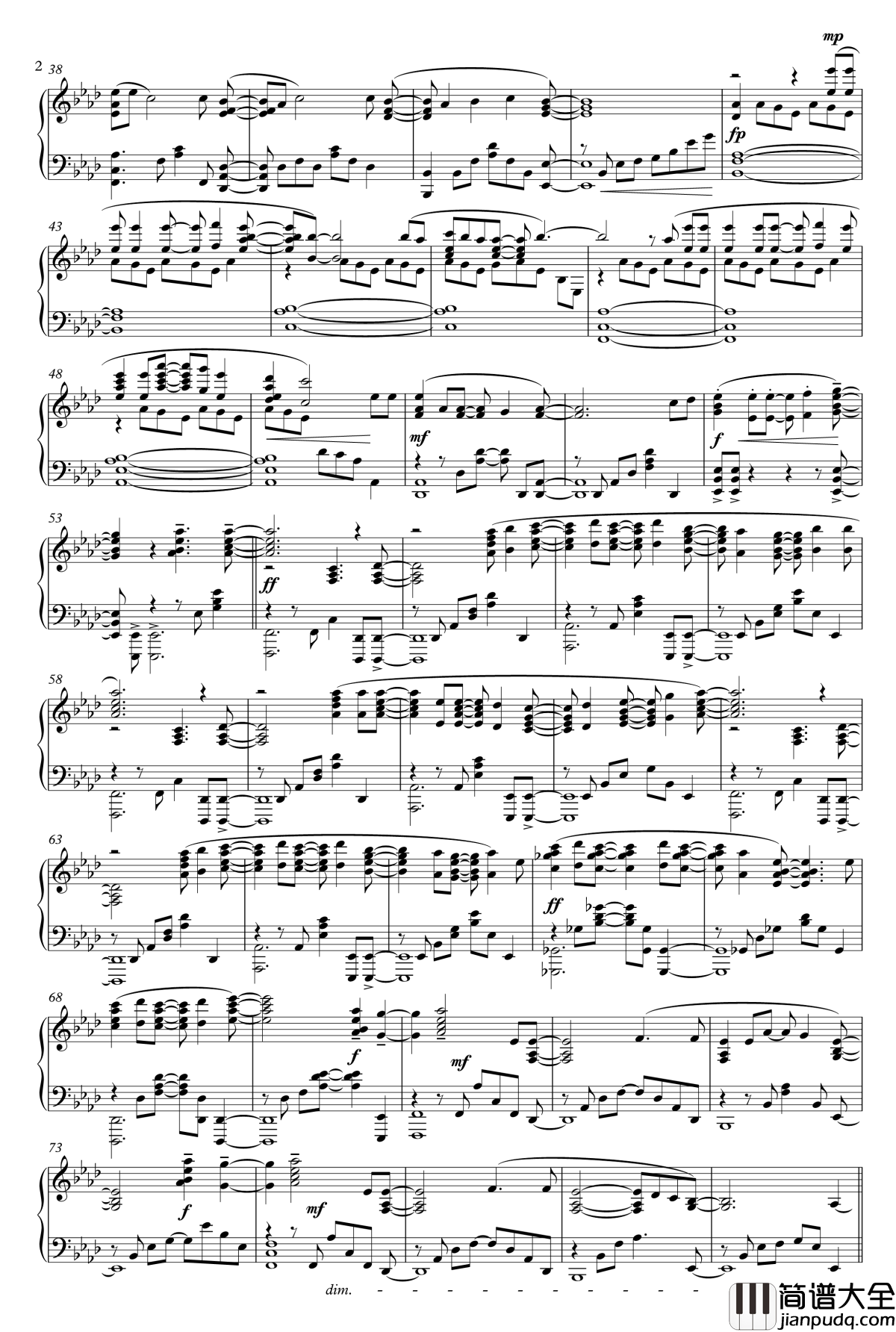 Brave_Shine钢琴谱_animenzzz