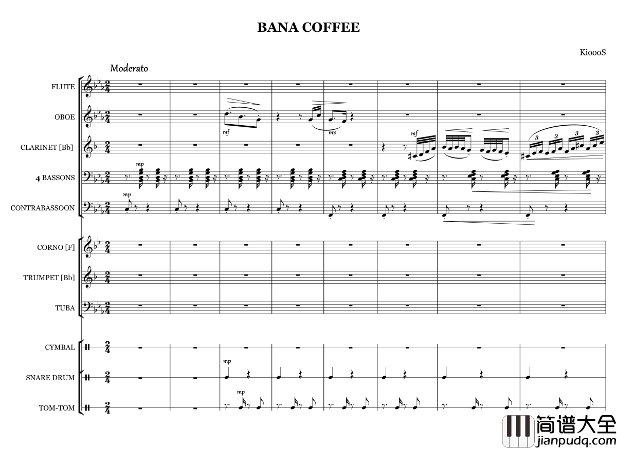 Bana_Coffee_KioooS_钢琴谱