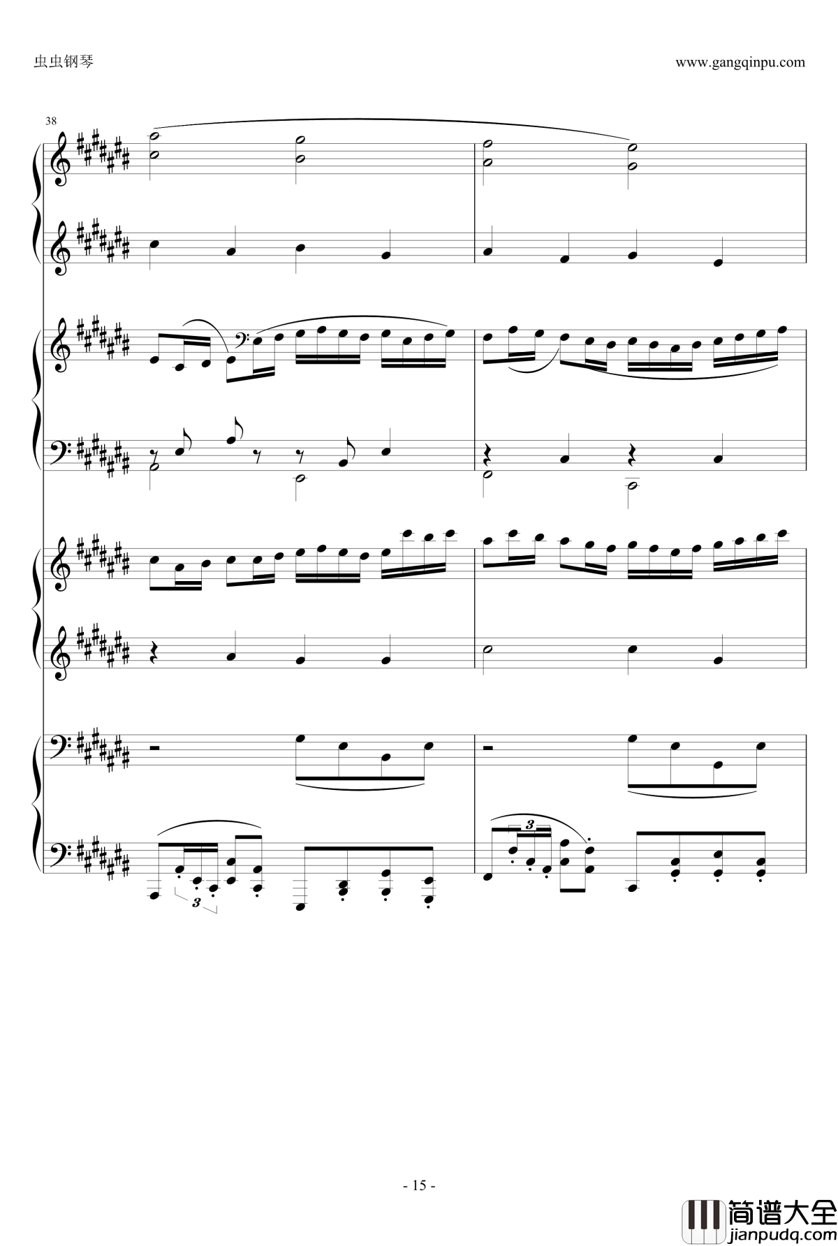 Pachelbel钢琴谱_升C大调卡农之八手莲华_帕赫贝尔