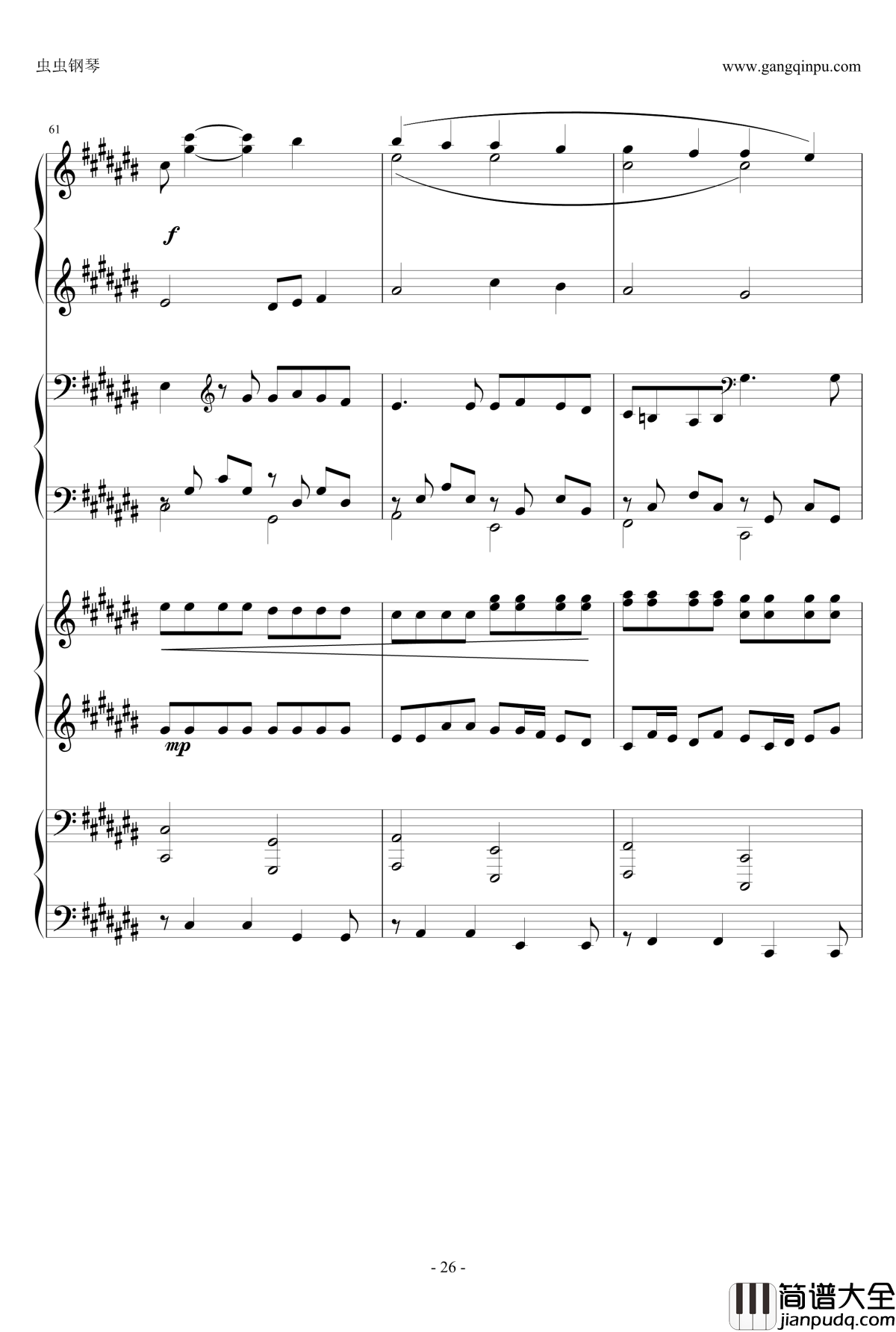 Pachelbel钢琴谱_升C大调卡农之八手莲华_帕赫贝尔