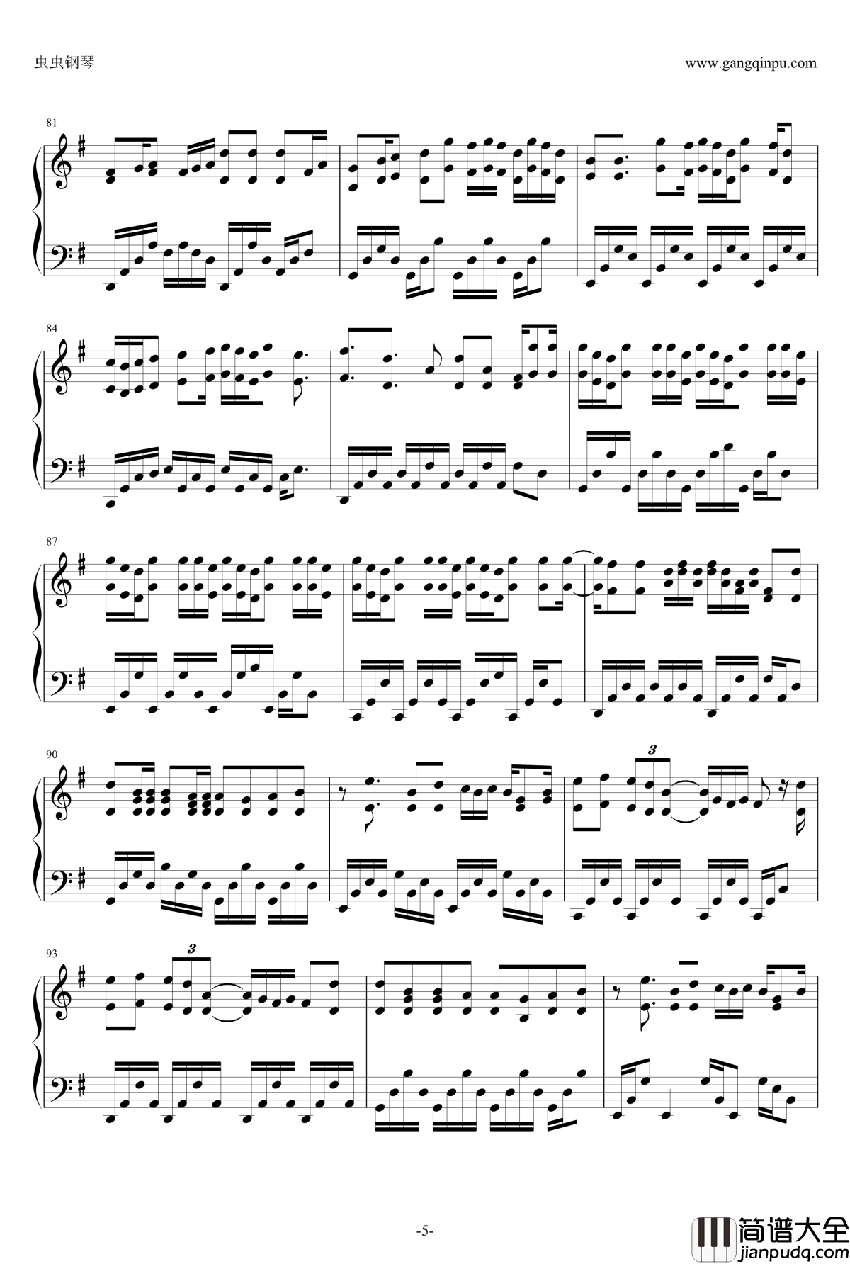 温柔钢琴谱_钢琴版_五月天