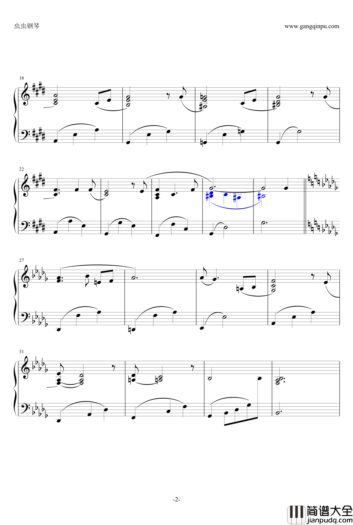 Into_the_Unknown钢琴谱_花园墙外