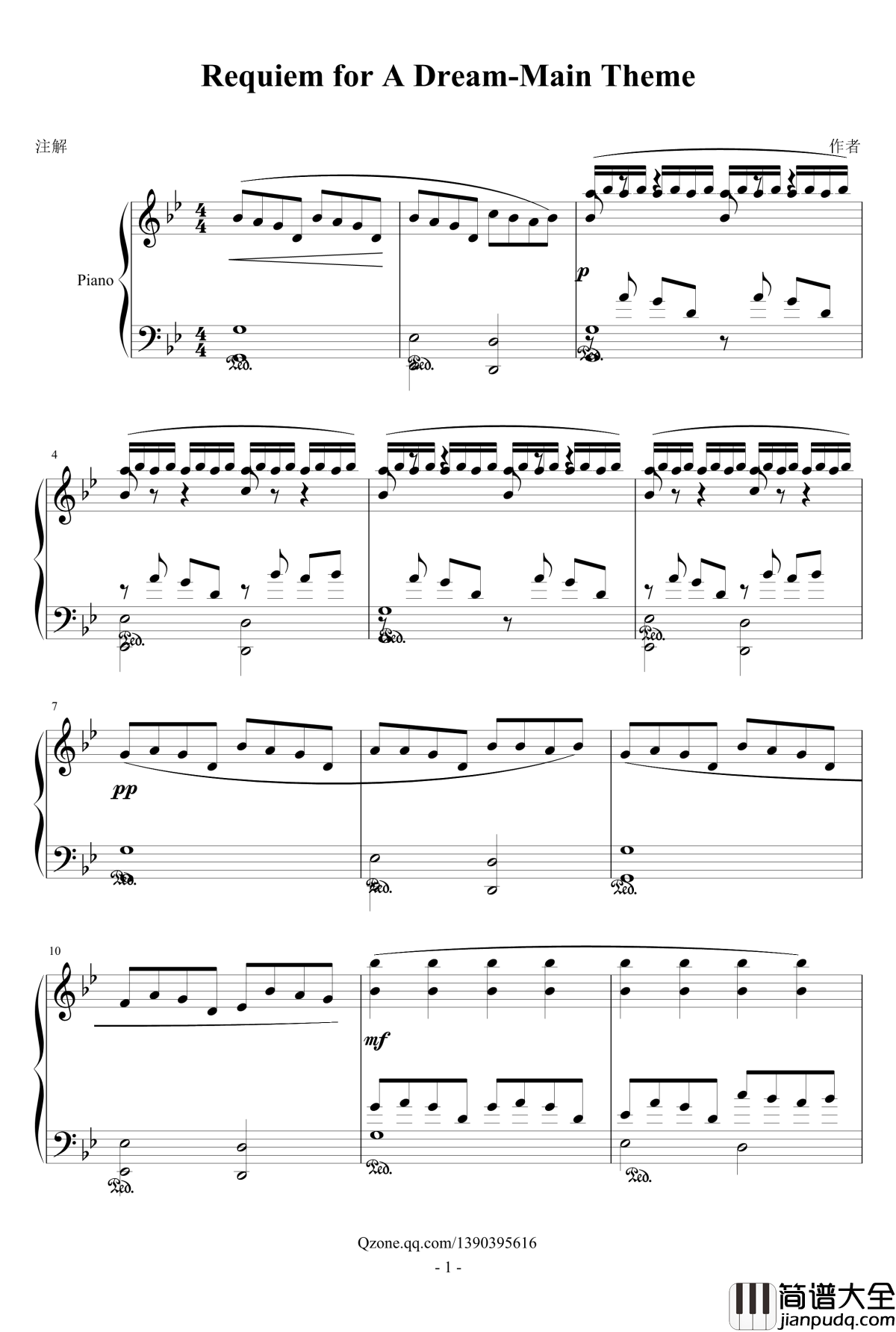 Main_Theme钢琴谱_Requiem_For_A_Dream
