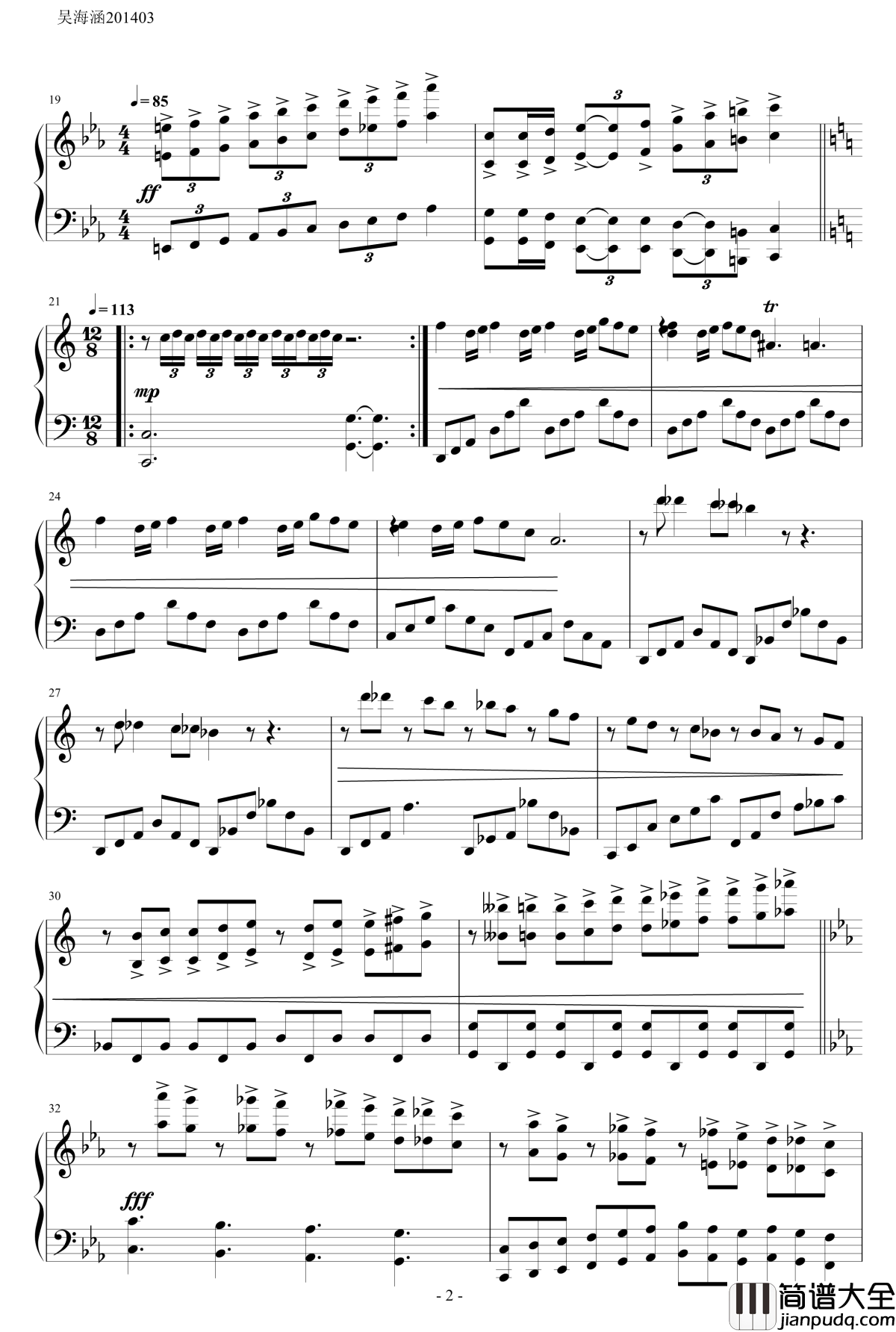 午夜小步舞曲钢琴谱_Midnight_Menuette_马克西姆maksim&amp;赫吉克_Tonci_Huljic_2