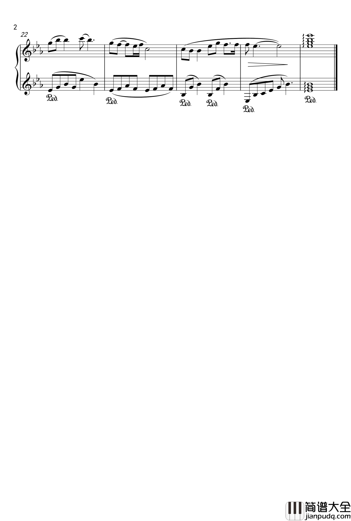 爱的人间钢琴谱_孙佳星