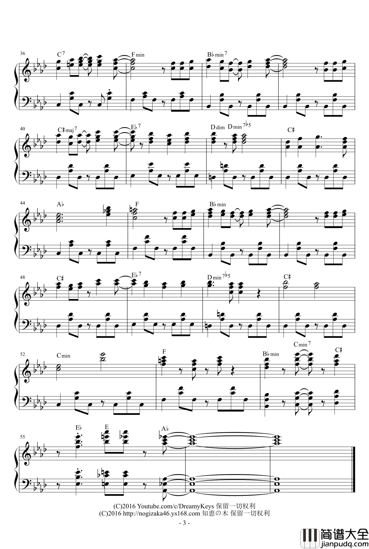 _君はメロディー钢琴谱_AKB48