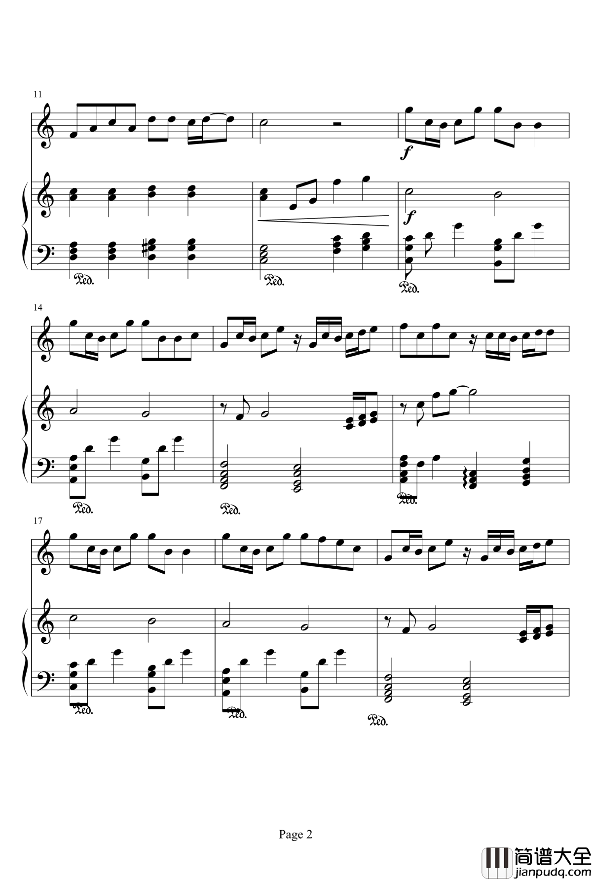 当你钢琴谱_C调_林俊杰