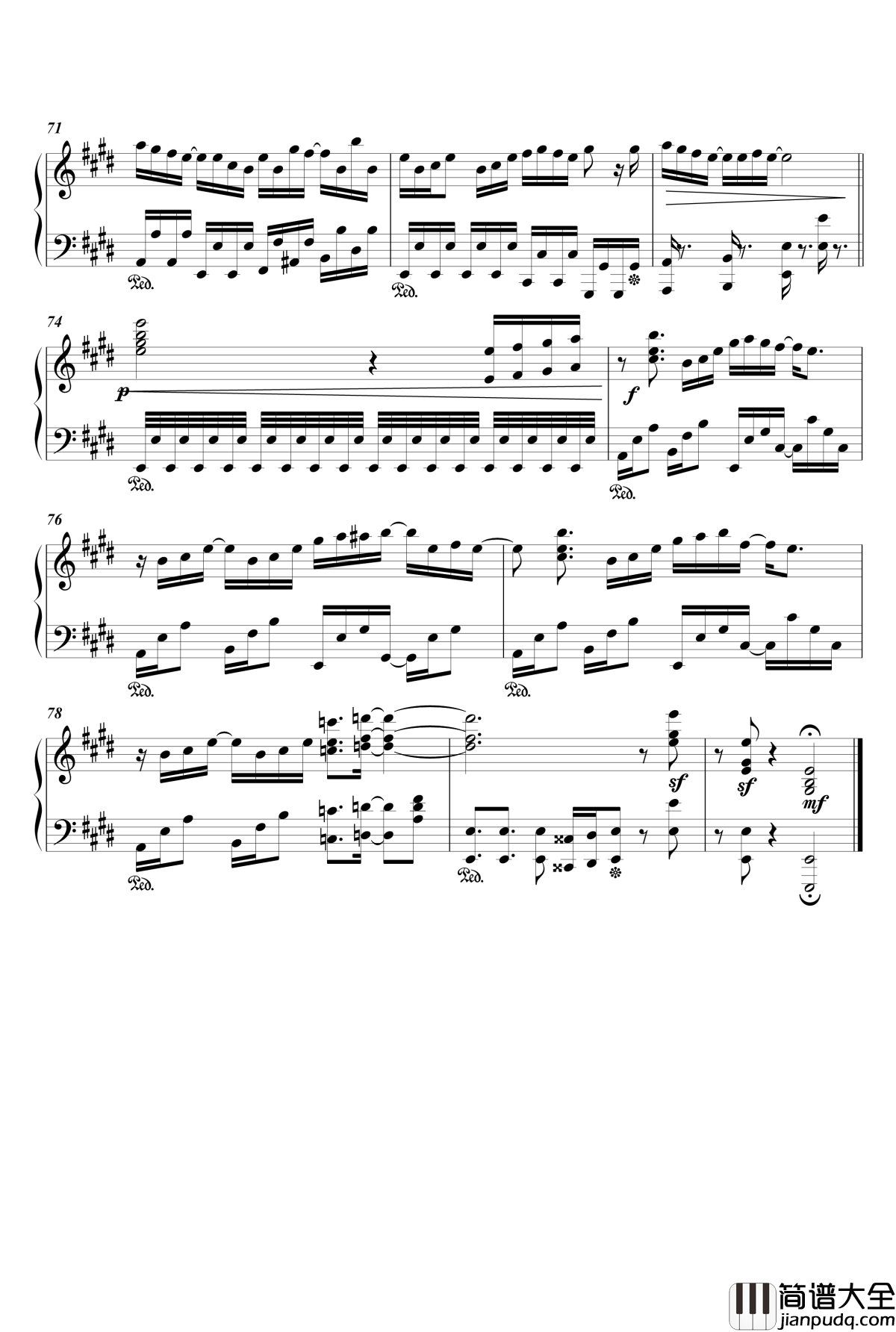 脑洞大开之黄金拼图主题曲钢琴谱【きんいろ楽章】_黄金拼图