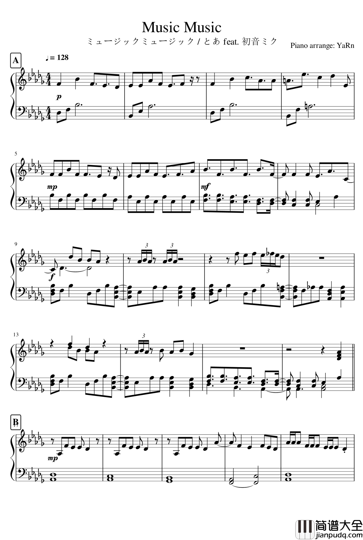 Music_Music钢琴谱_初音未来