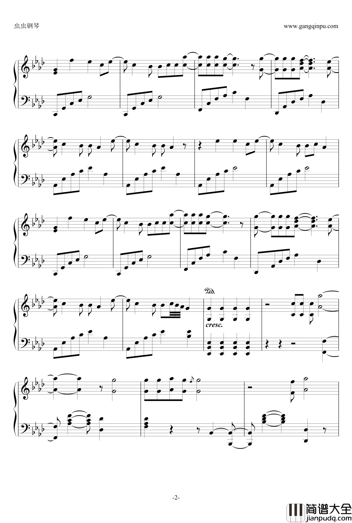 忘我钢琴谱_lose_myself_王力宏