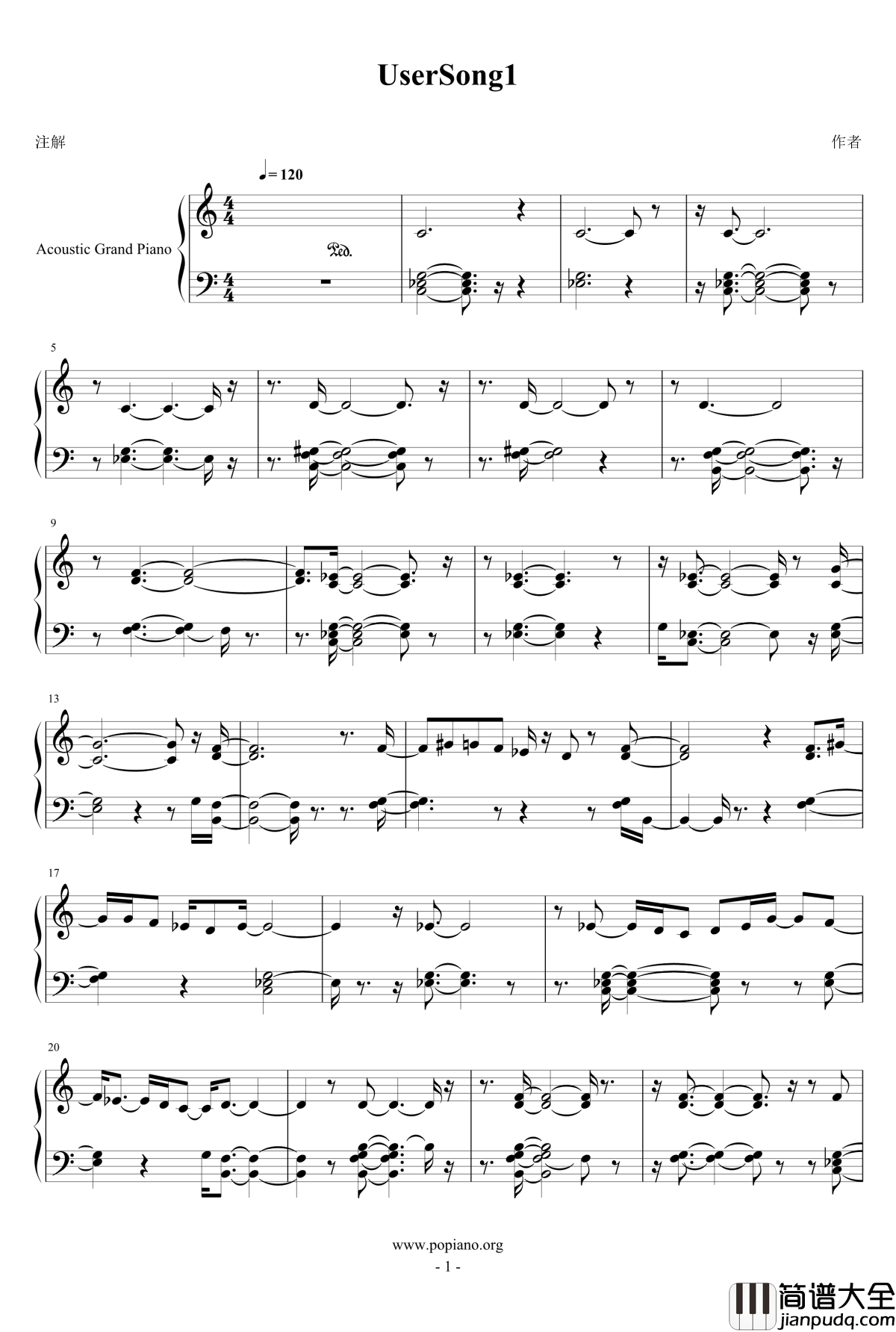 入夜·随笔钢琴谱_eggming