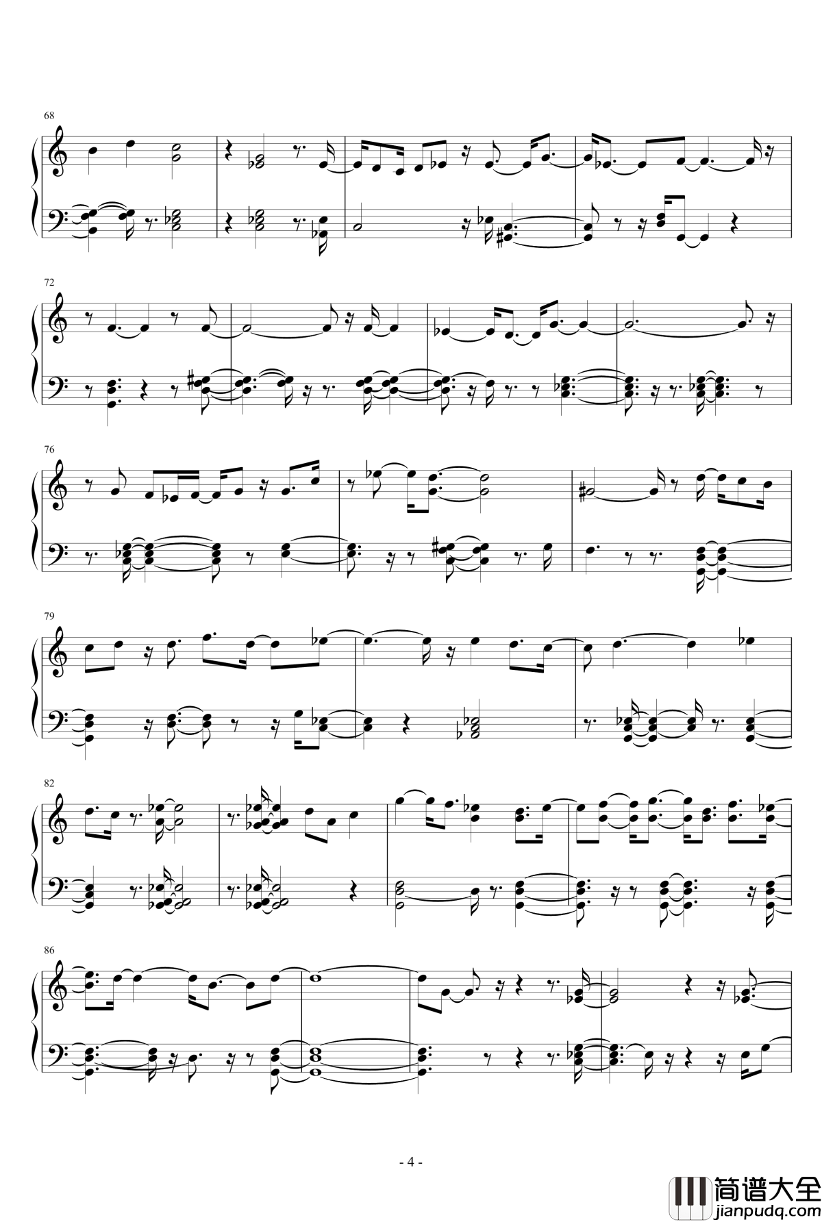 入夜·随笔钢琴谱_eggming