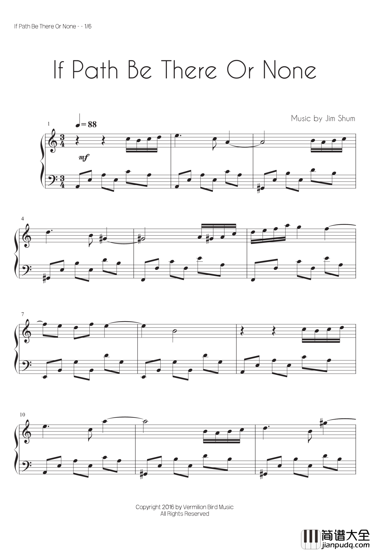 虚无之路钢琴谱_MrSHUM