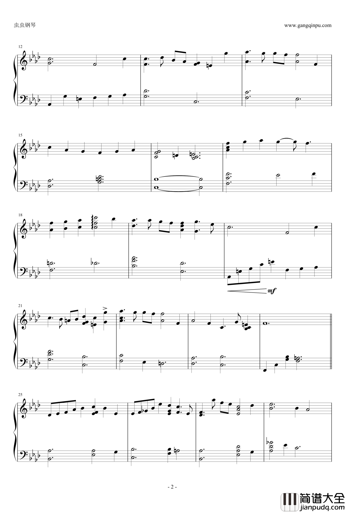 月あかり钢琴谱__渡辺雅二_魏琮霏