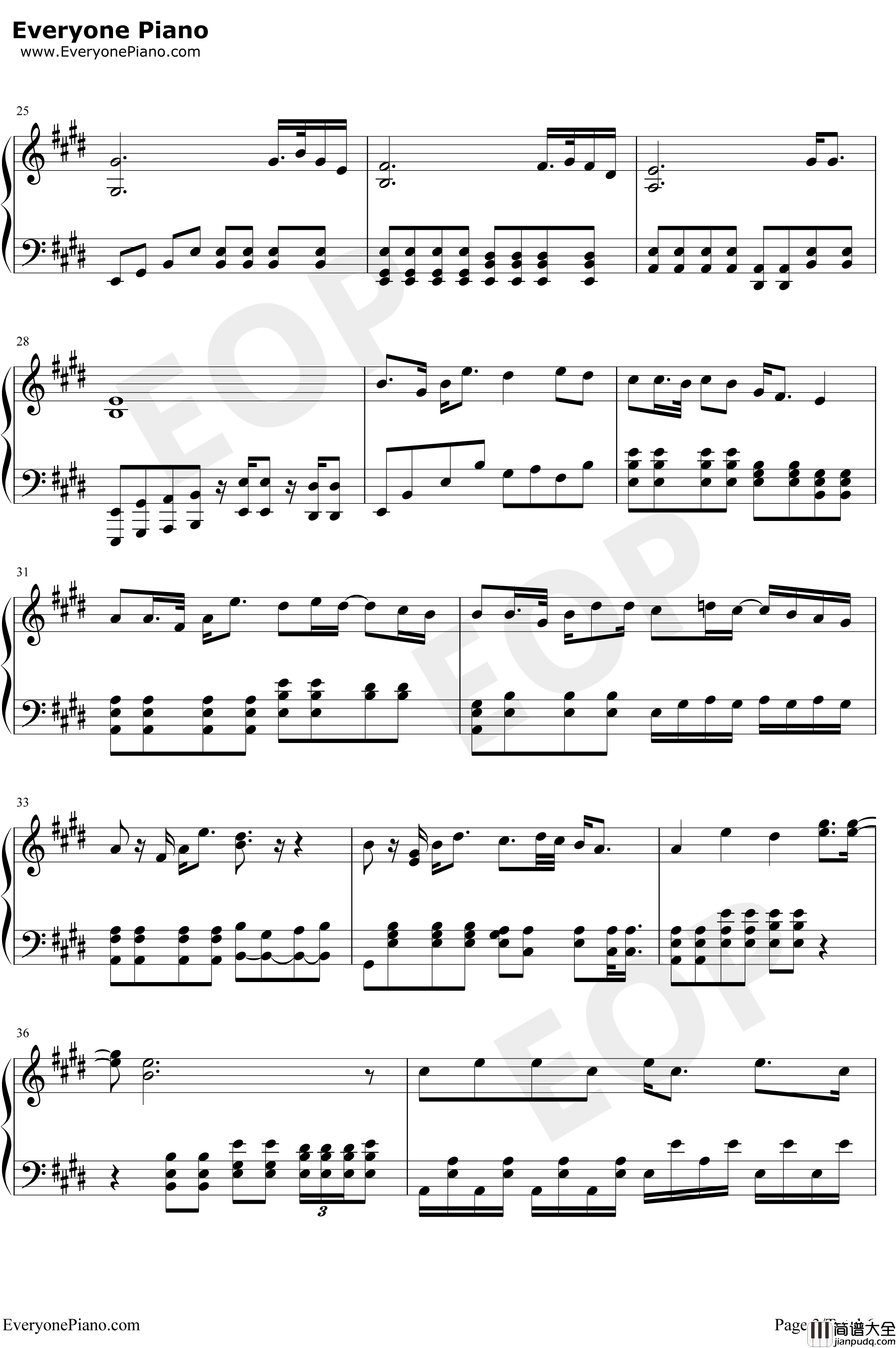 海芋恋钢琴谱_萧敬腾