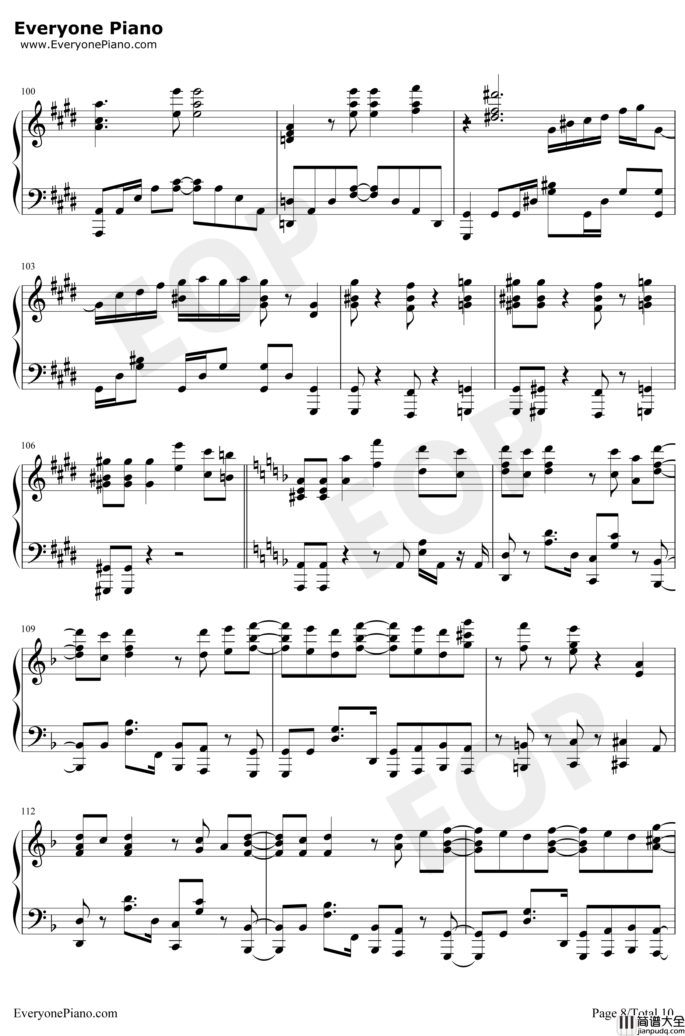 辉夜大小姐想让我告白天才们的恋爱头脑战OP钢琴谱_铃木雅之