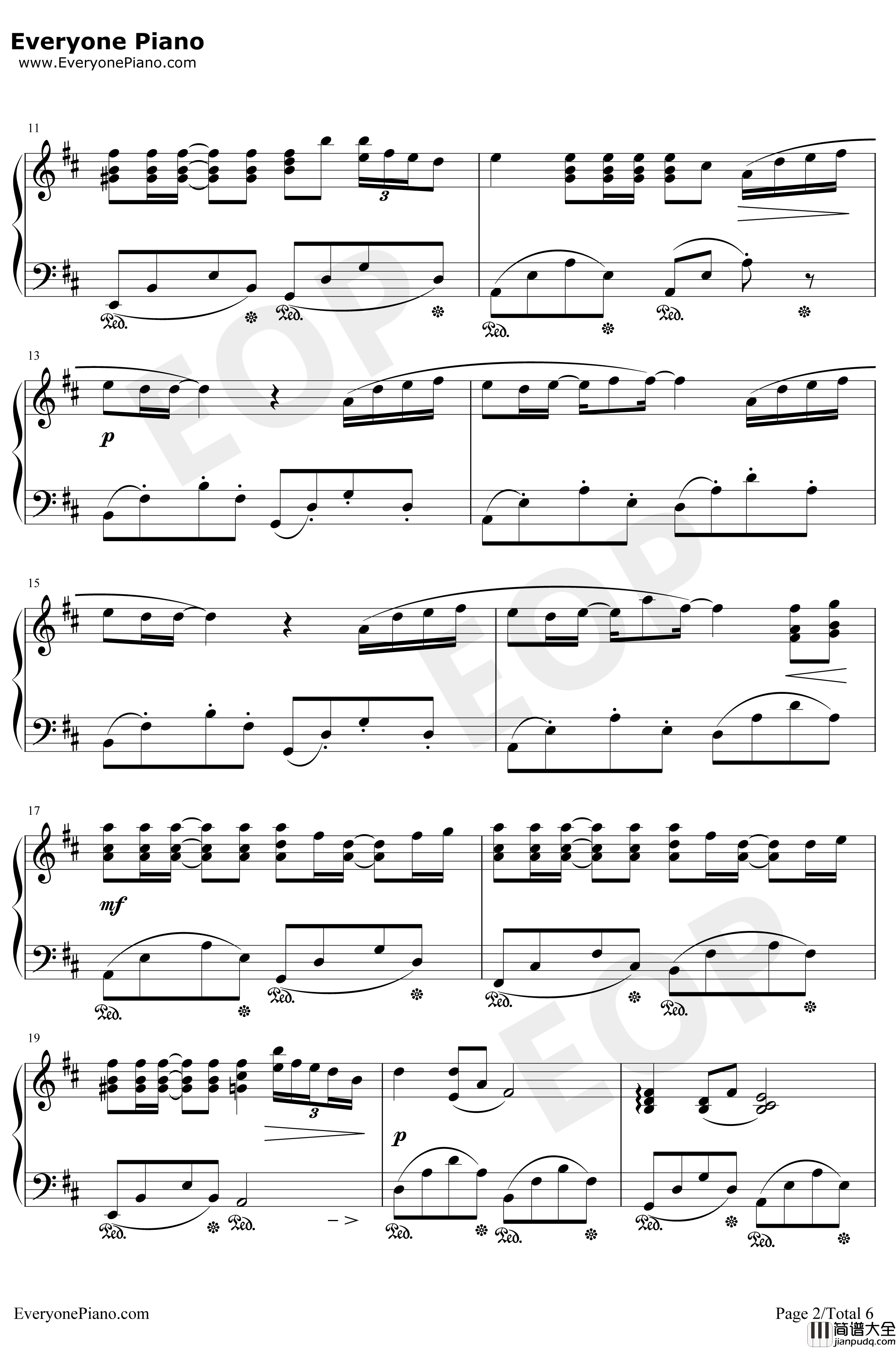 Summer钢琴谱_完美版_久石让_菊次郎的夏天