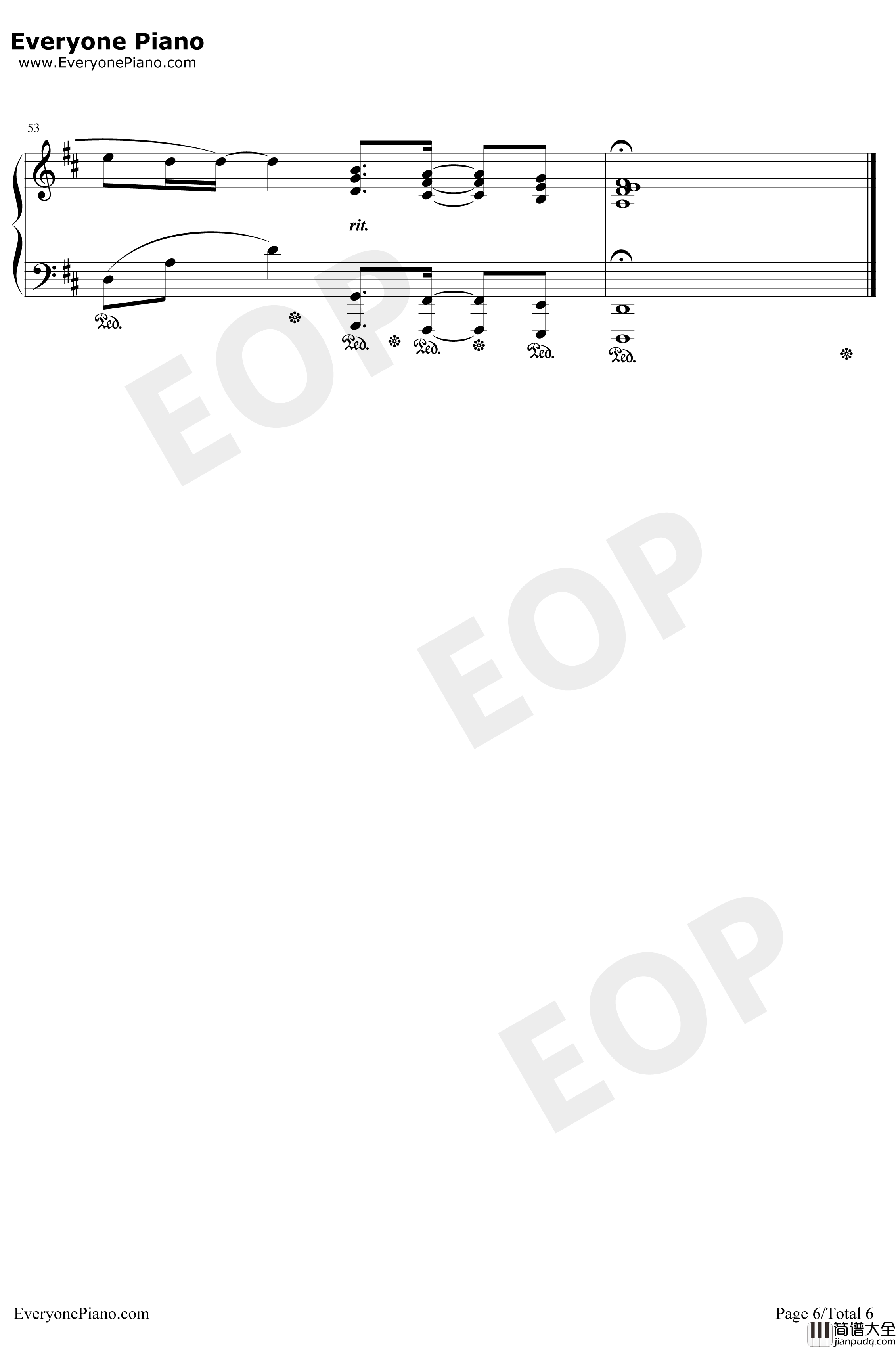 Summer钢琴谱_完美版_久石让_菊次郎的夏天