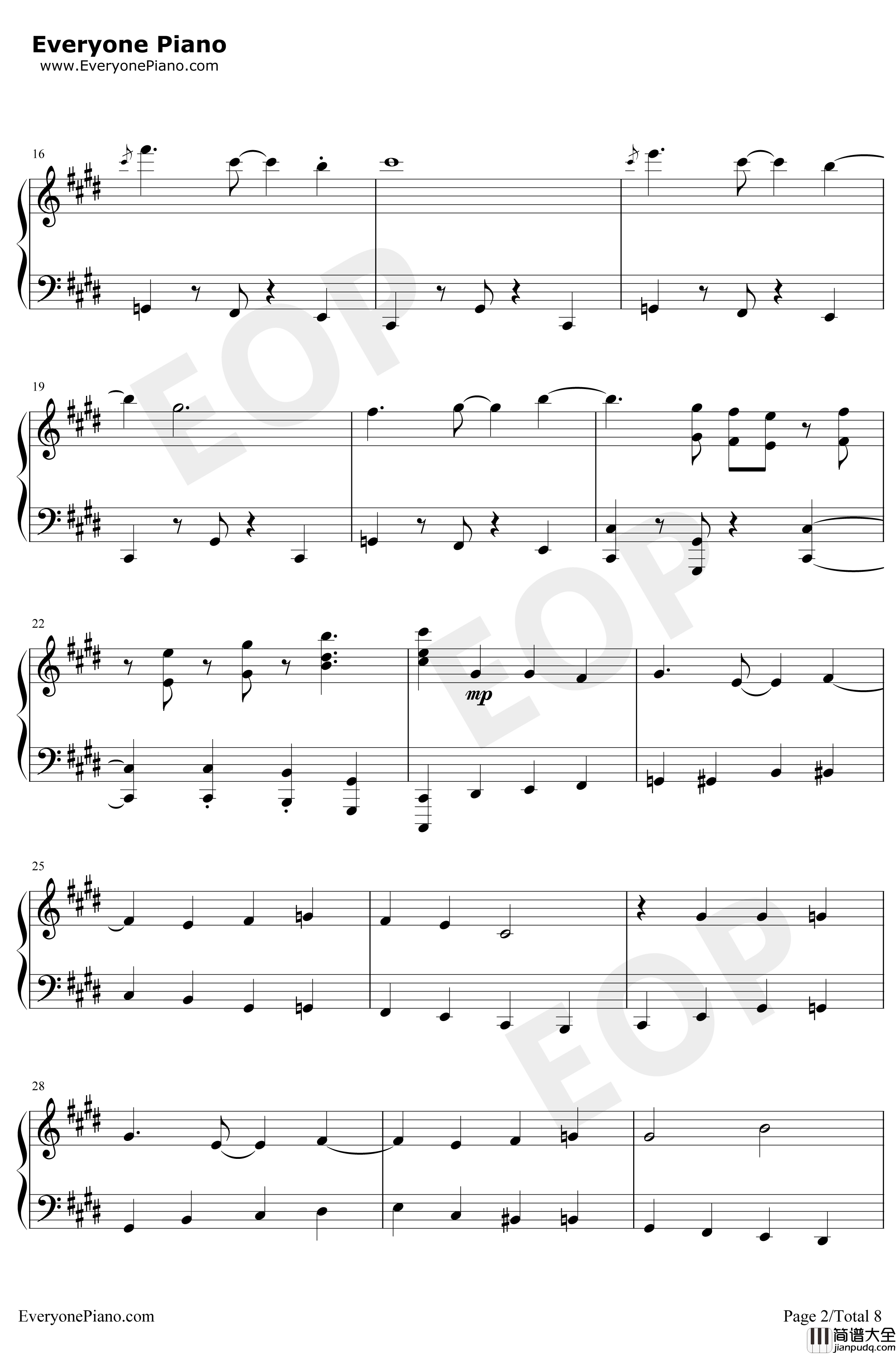 荒野的寿飞行队OP钢琴谱_ZAQ