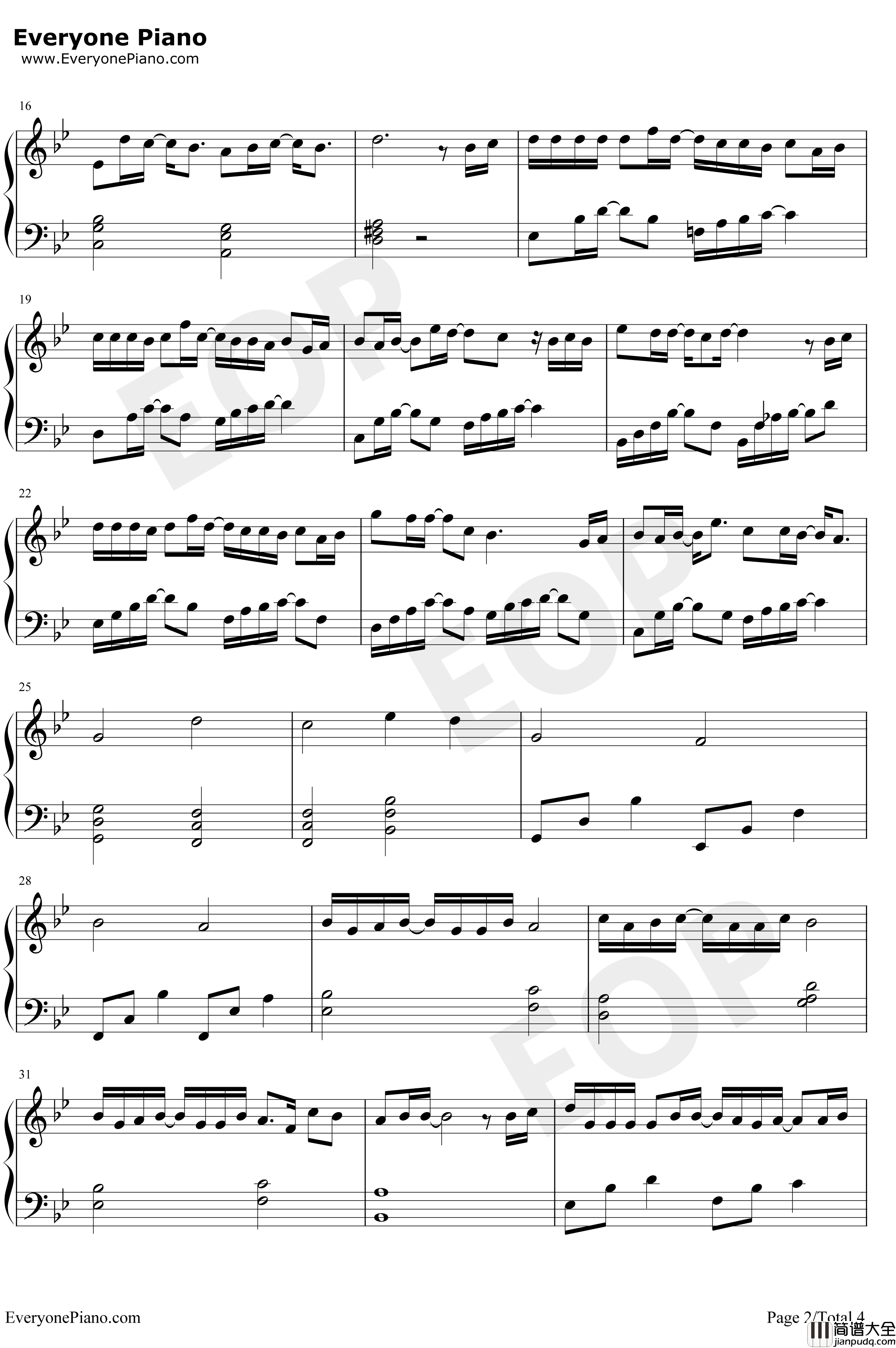 来不及说再见钢琴谱_艾辰_你已转身走远