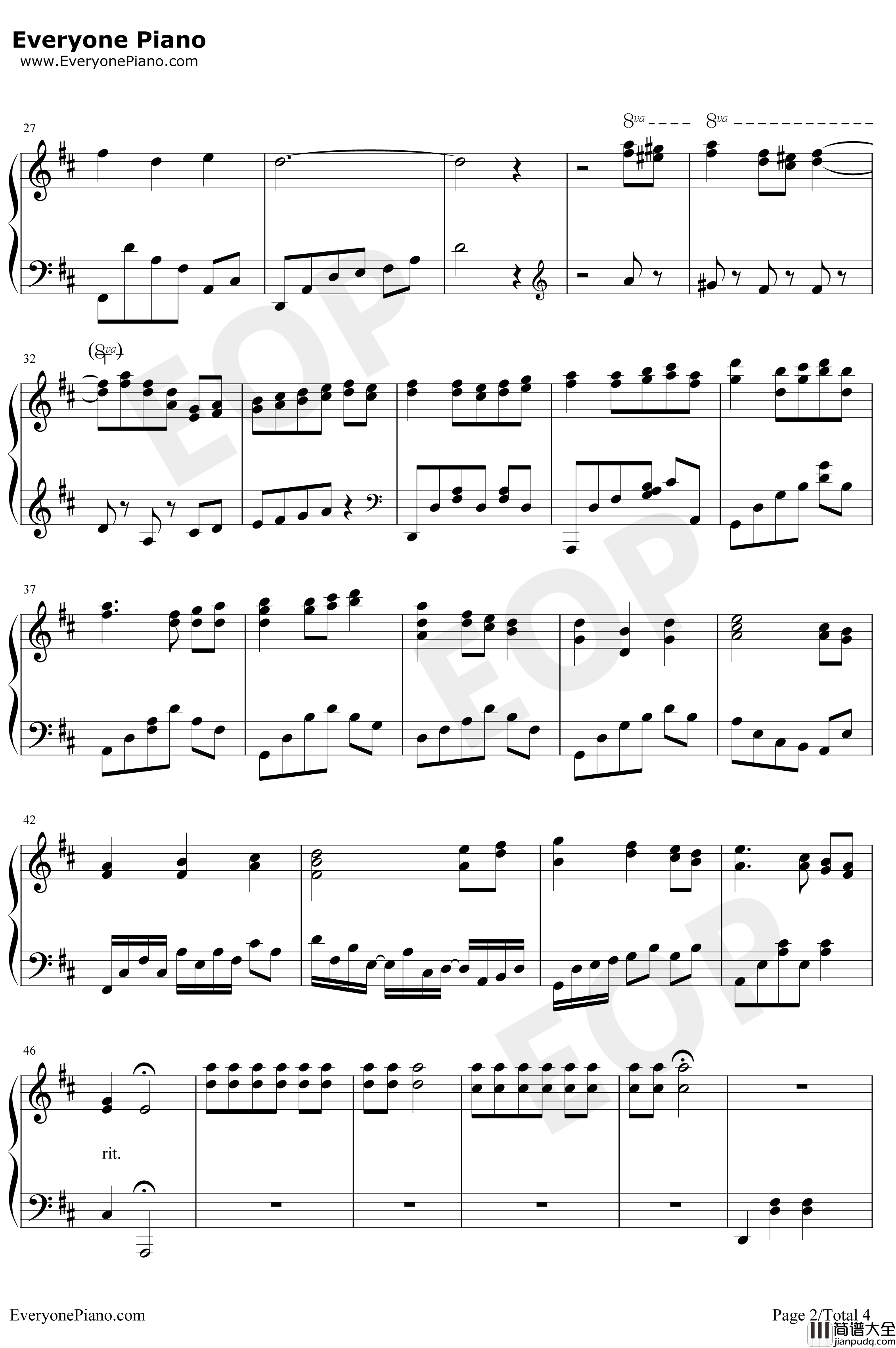 生日快乐钢琴谱_帕蒂·史密斯·希尔米尔德里德·J.希尔_D大调变奏