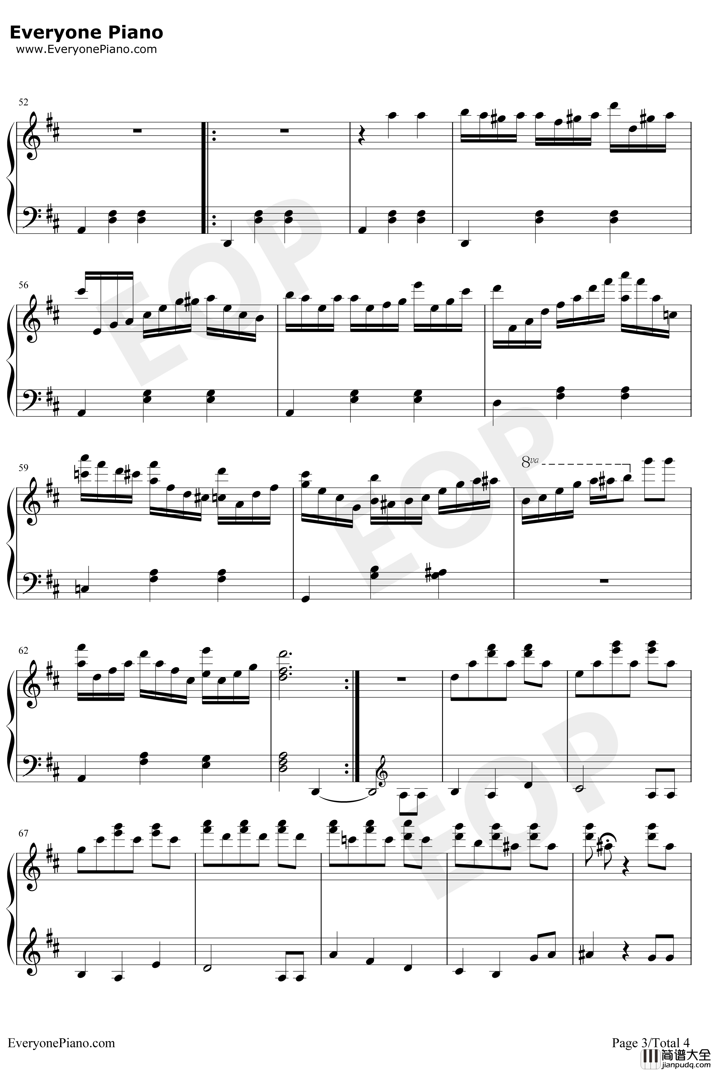 生日快乐钢琴谱_帕蒂·史密斯·希尔米尔德里德·J.希尔_D大调变奏