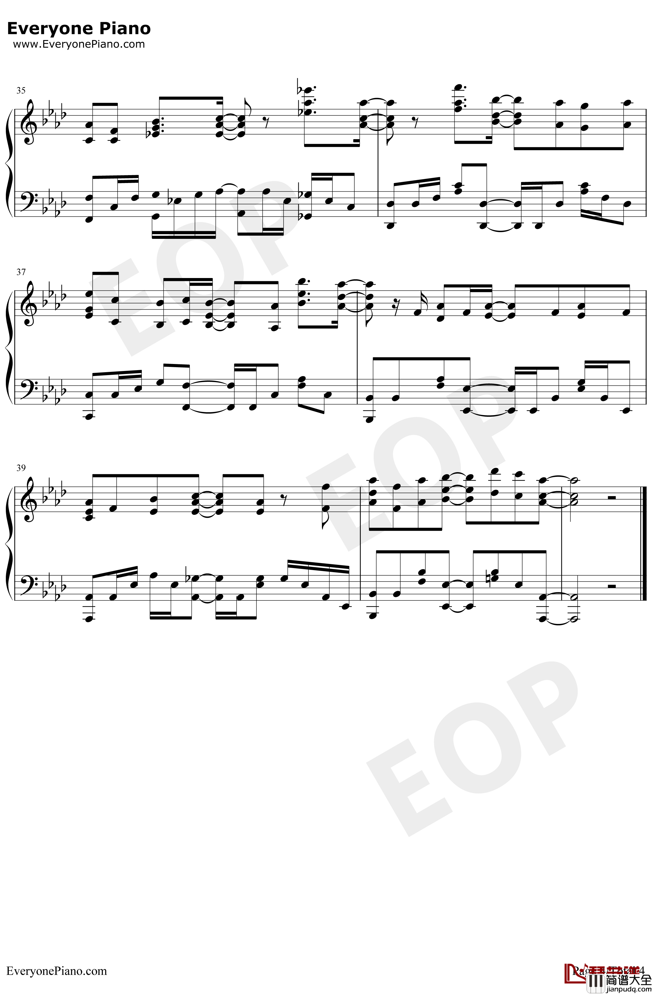 わがまま钢琴谱_泷川亚理沙_家有女友ED