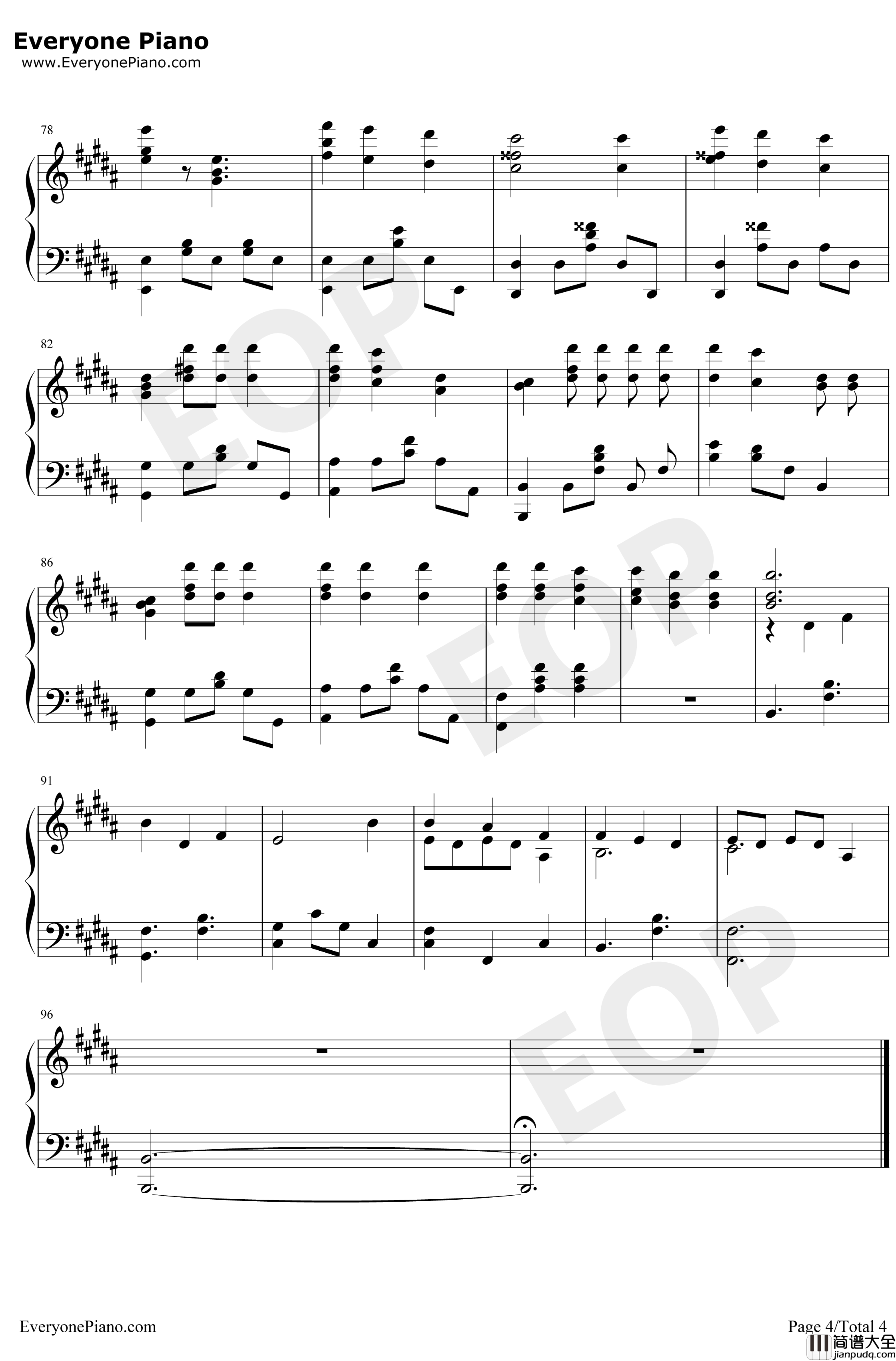 Lucky_Ending钢琴谱_Vickeblanka_水果篮子ED