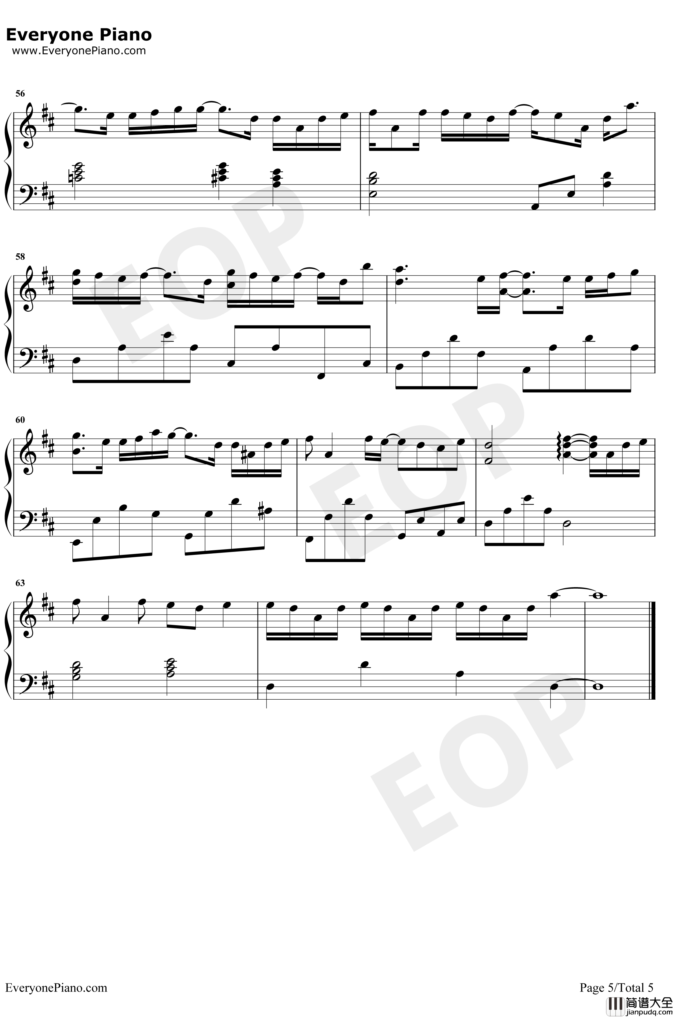 单向箭头钢琴谱_双笙