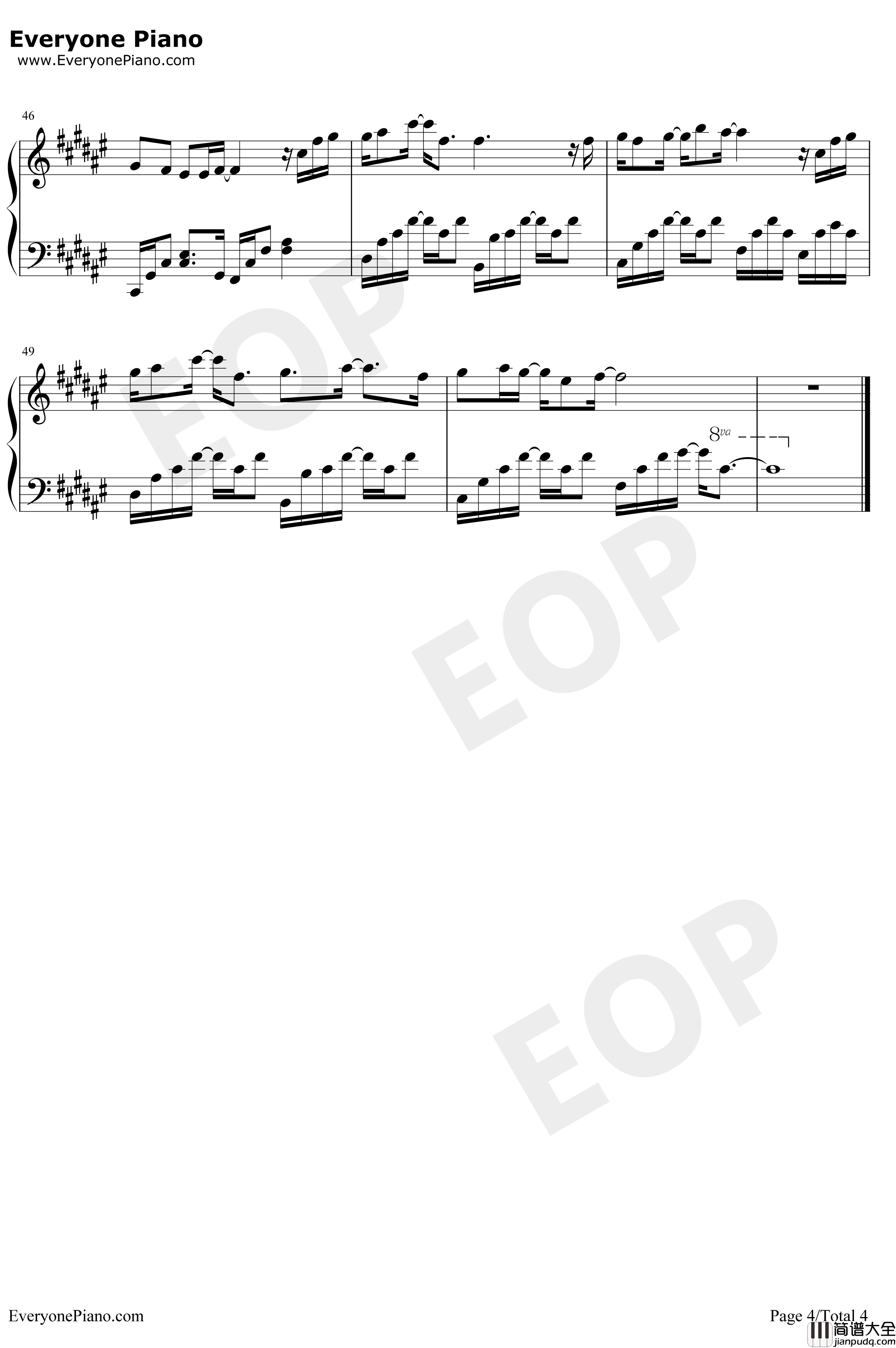 静悄悄钢琴谱_大泫_世界突然变得好安静只剩心跳的声音