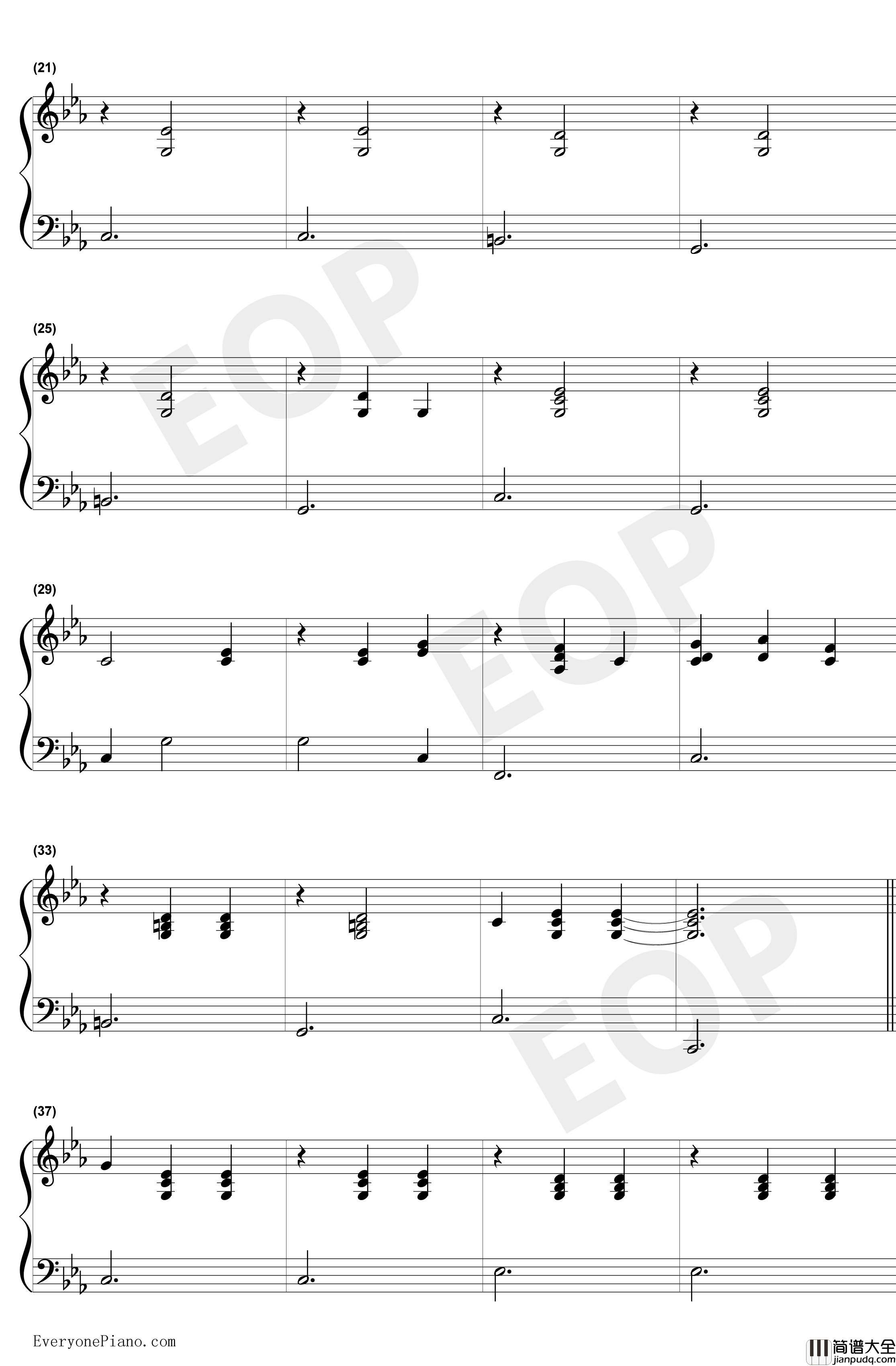 致青春钢琴谱_王菲_弹唱谱