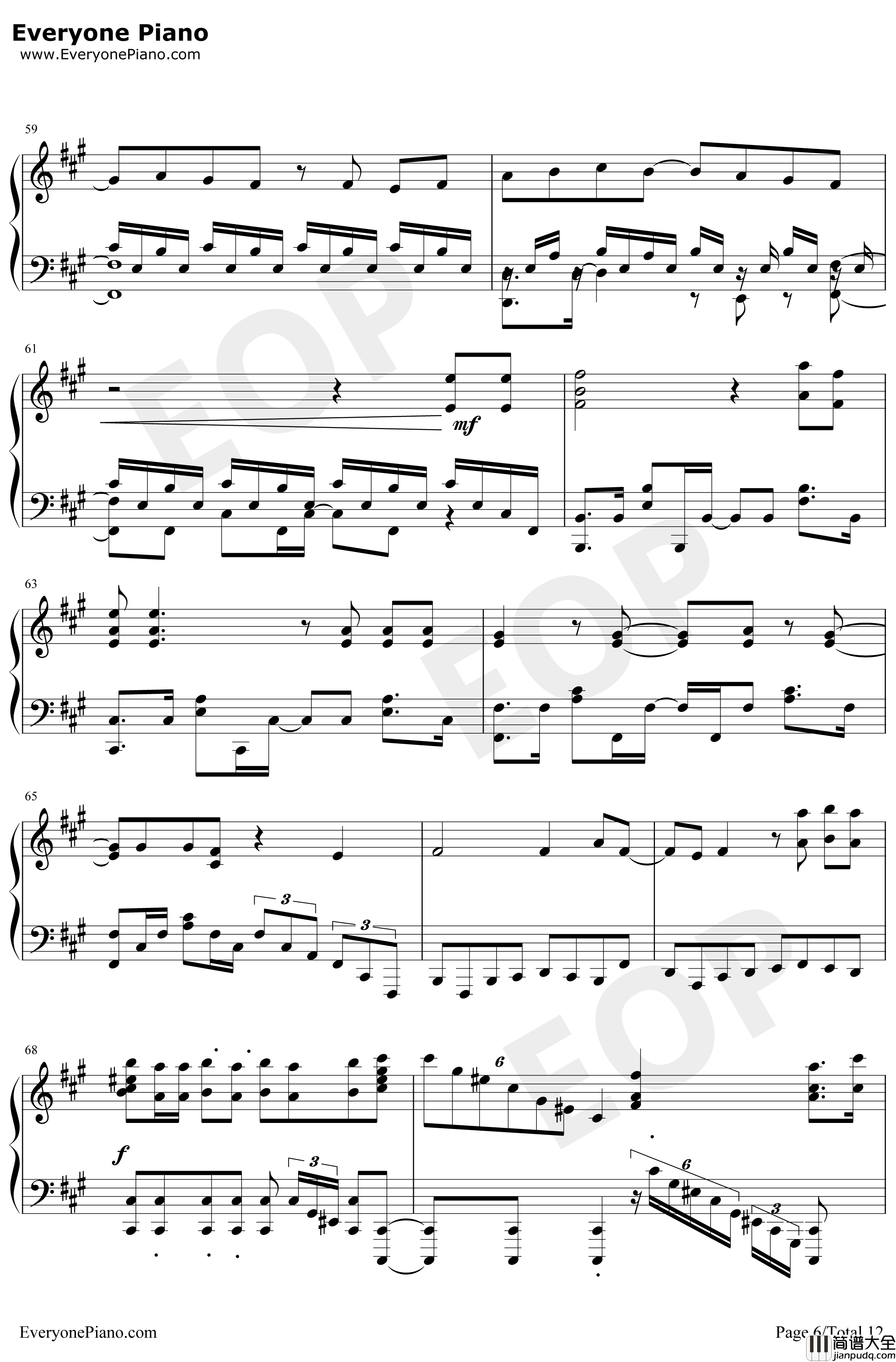 カワキヲアメク钢琴谱_美波_家有女友OP