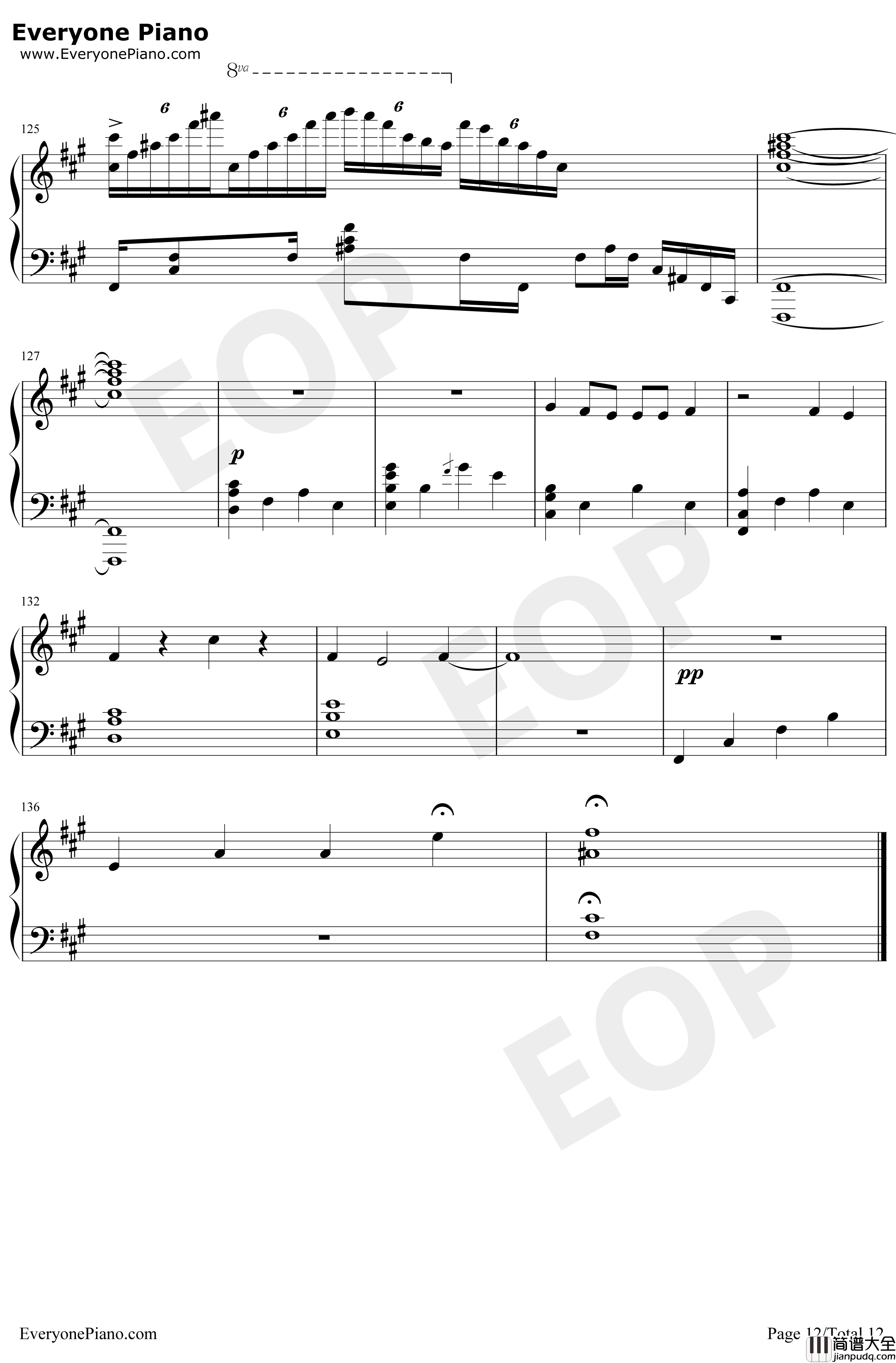 カワキヲアメク钢琴谱_美波_家有女友OP