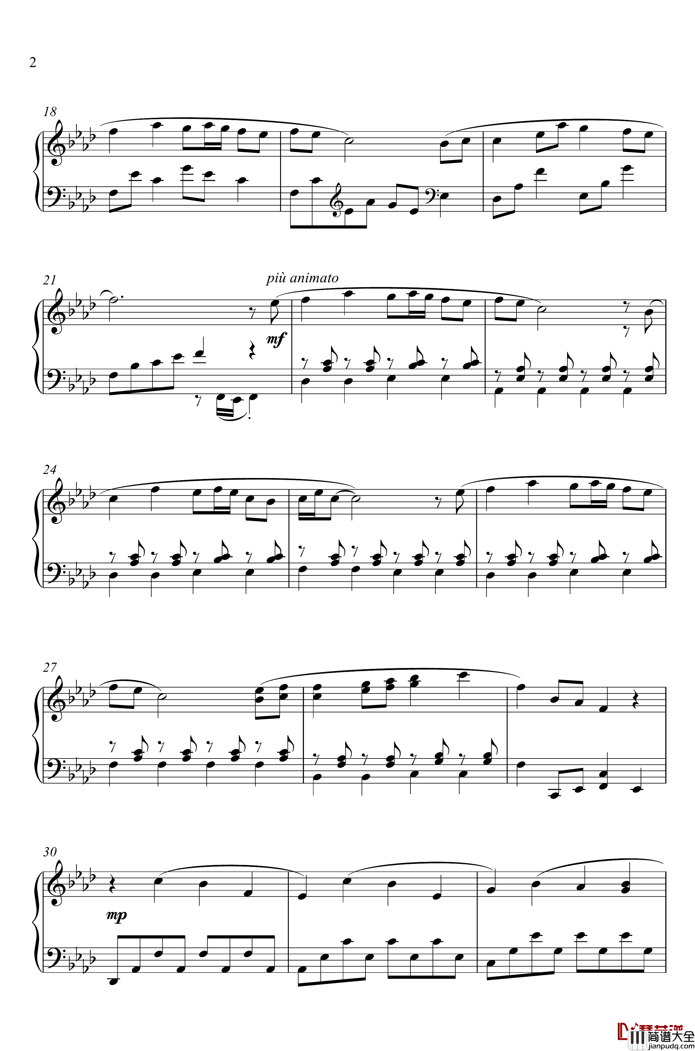 加州清光_近侍曲钢琴谱_简易版_刀剑乱舞